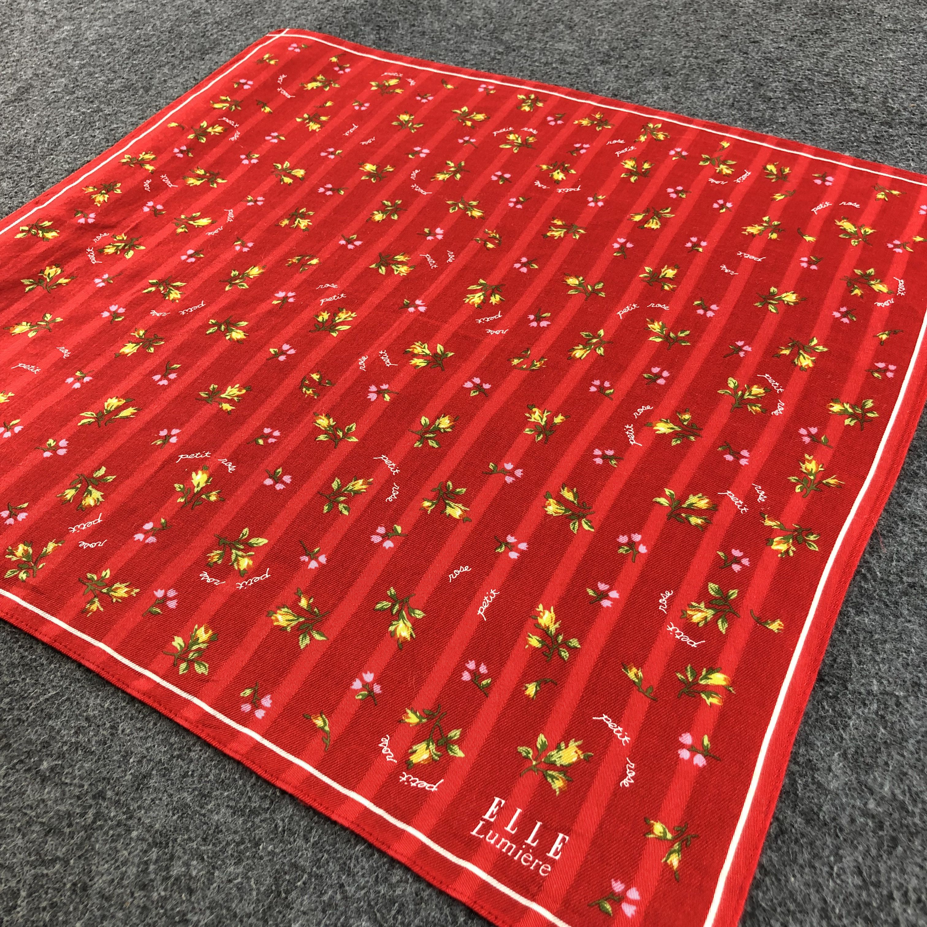 Vintage Elle Lumiere Handkerchief Neckerchief Bandana H1416 Size ONE SIZE - 4 Thumbnail