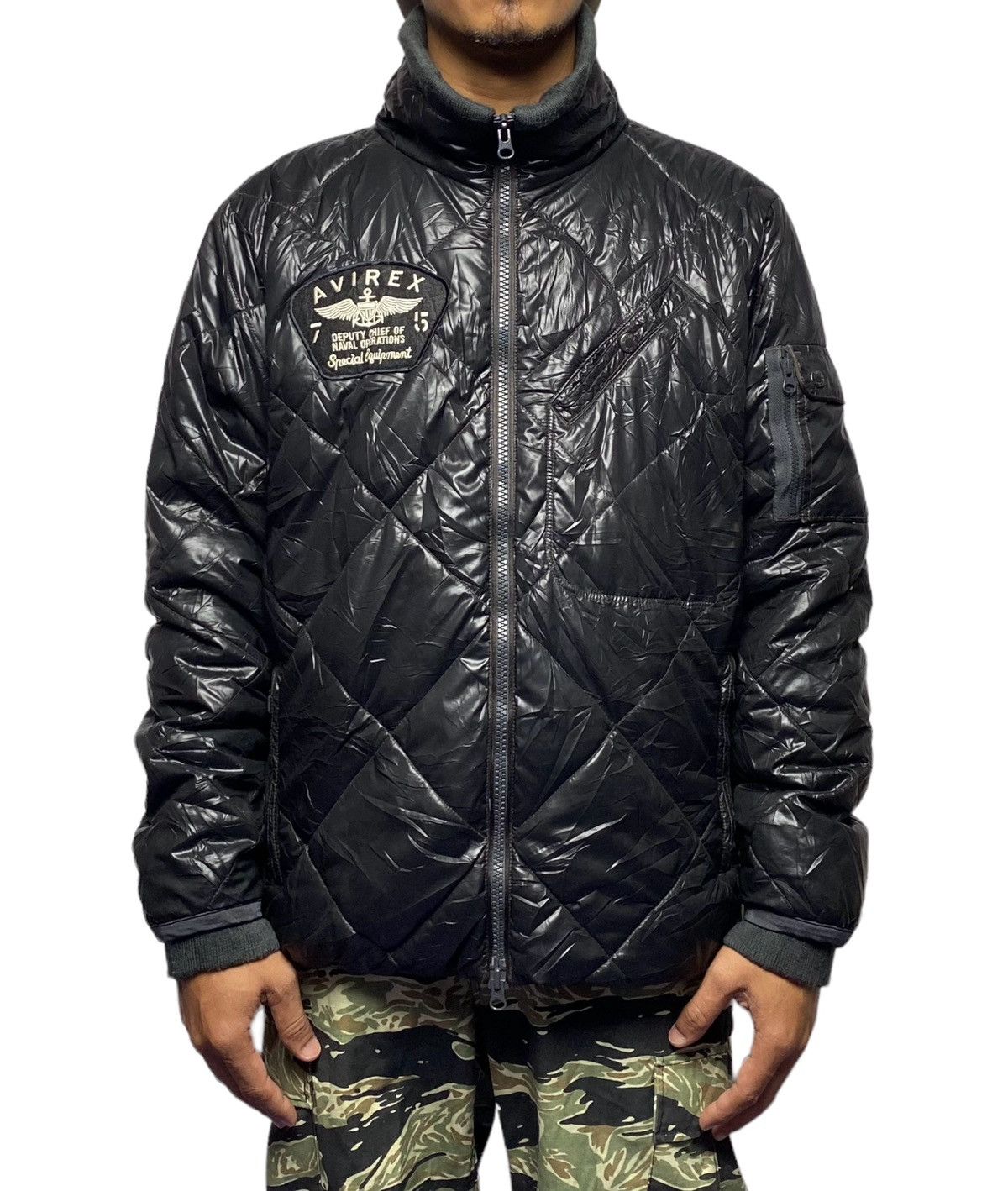 Avirex Avirex USN Big Logo Puffer Jacket Size US XL / EU 56 / 4 - 2 Thumbnail