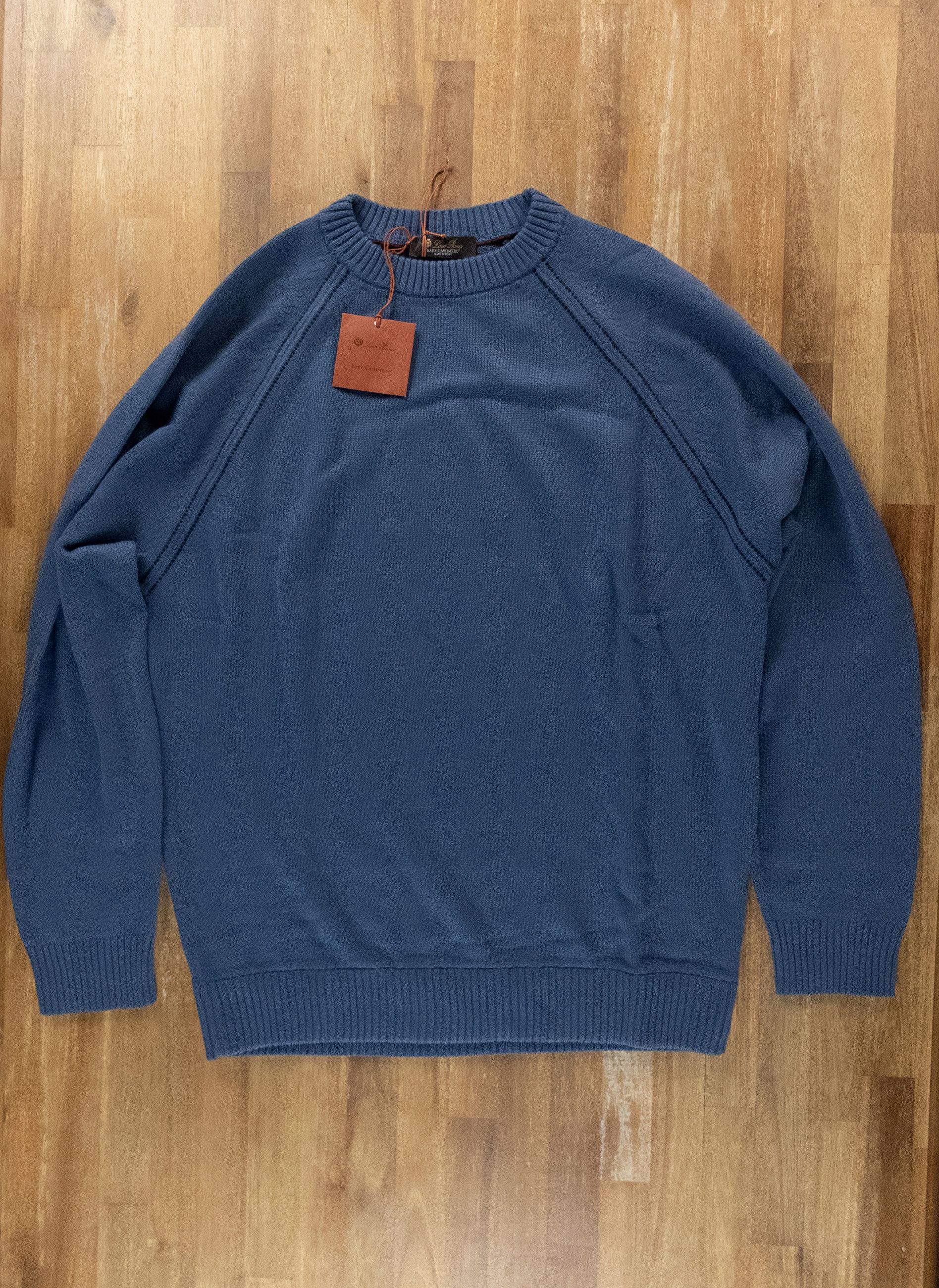 Loro Piana LORO PIANA Scanda blue baby cashmere crewneck sweater XXL q Size US XXL / EU 58 / 5 - 1 Thumbnail