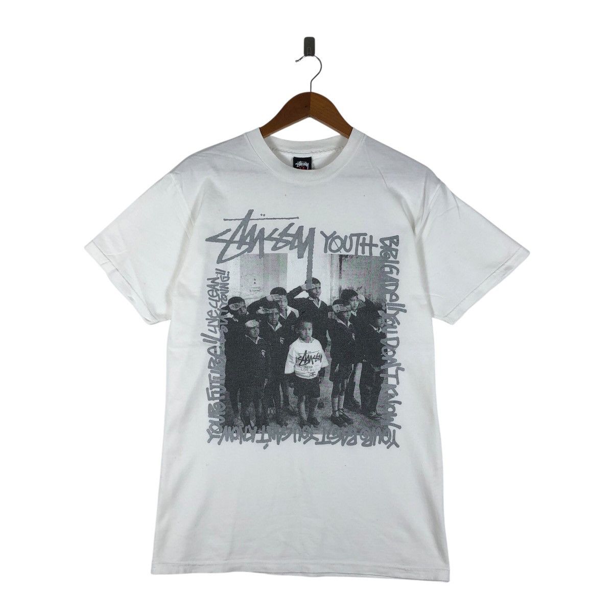 いいネット通販 - 全国送料無料でお届けします Stussy T-Shirt Photoprint Brigade Youth Tribe Stussy Vintage トップス