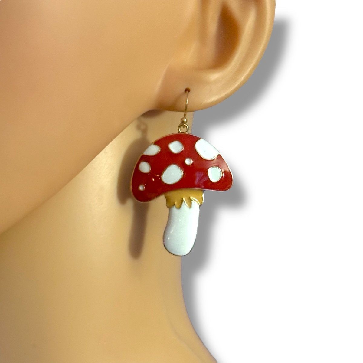 Other Red and white enamel mushroom dangle earrings Size ONE SIZE - 2 Thumbnail