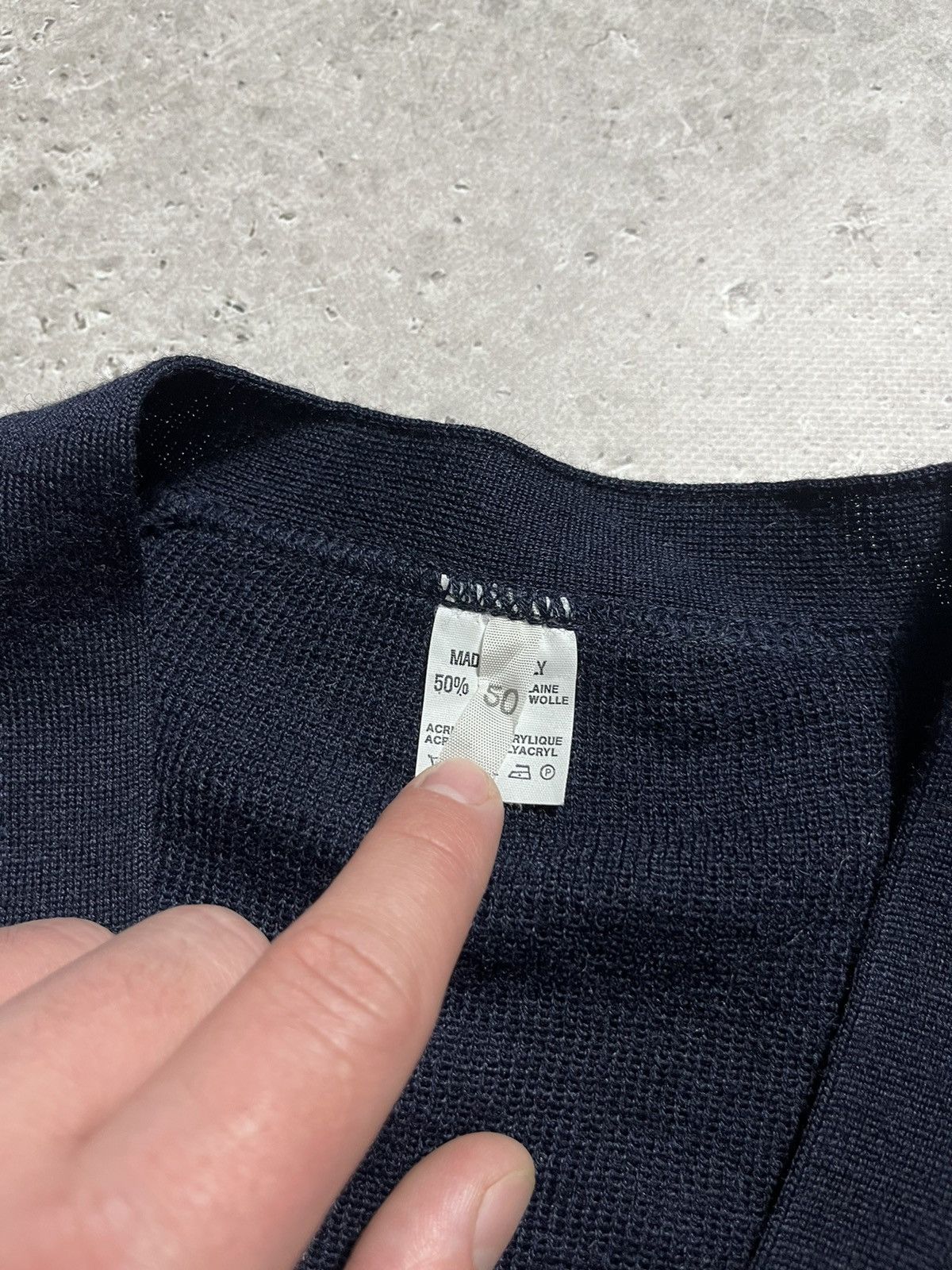 Vintage Vintage Fine Knit Wool Cardigan – Made in Italy, Size 50 Size US M / EU 48-50 / 2 - 6 Thumbnail
