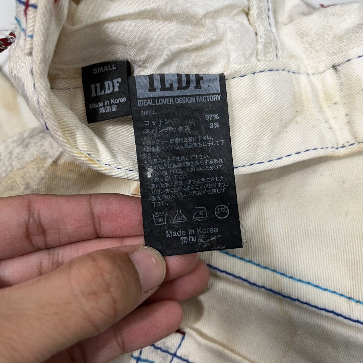 Seditionaries Vintage ILDE Distressed Motive Short Denim Jeans Size 28" / US 6 / IT 42 - 22 Thumbnail