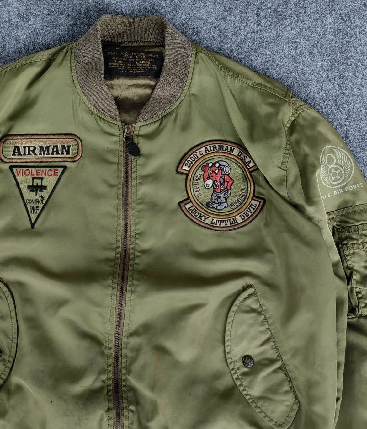 Tedman 2000s Tedman USA Airman Airforce L2B Military Bomber Jacket Size US L / EU 52-54 / 3 - 3 Thumbnail