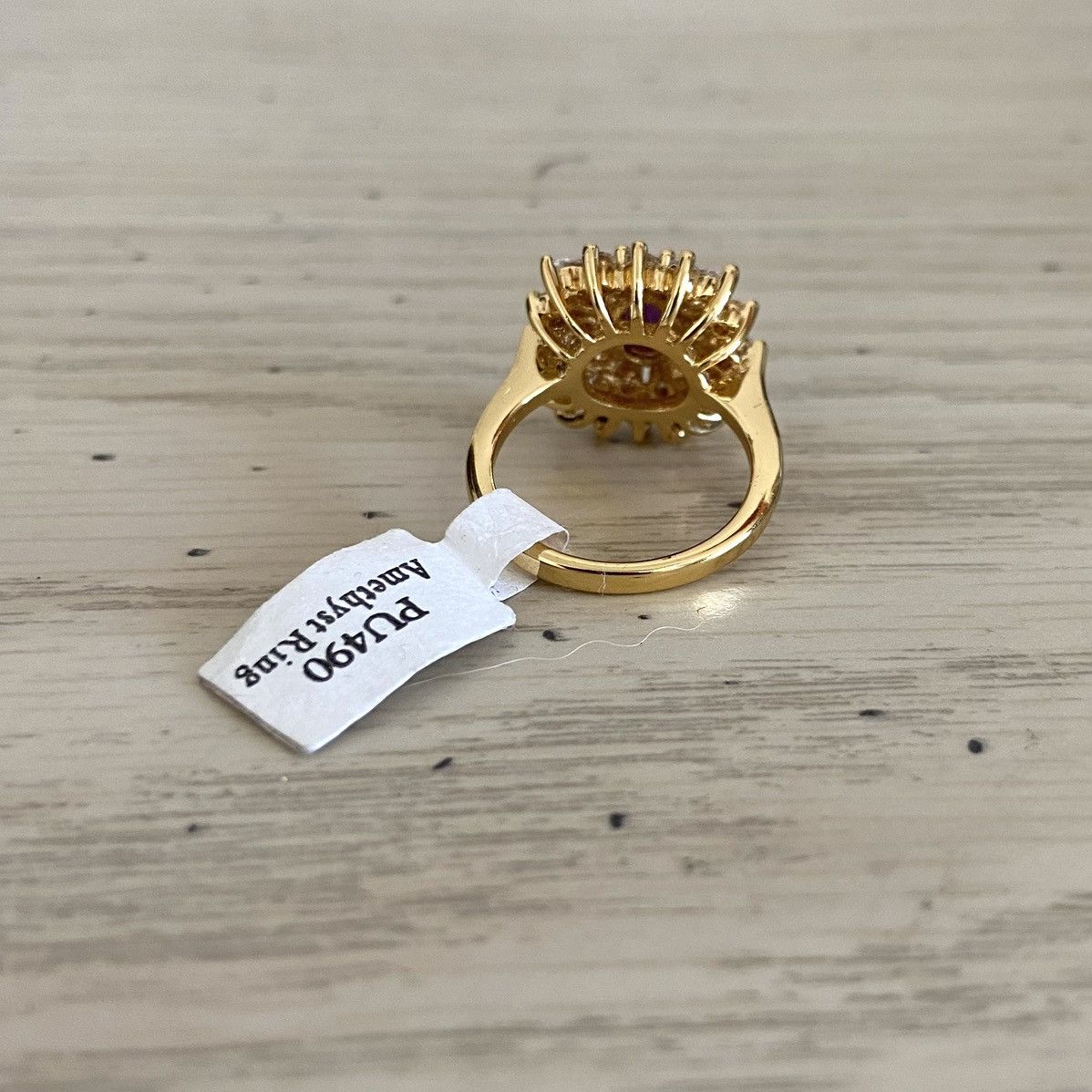 Other NWT Amethyst and Crystal Gold Tone Cocktail Ring | Size 6.5 Size ONE SIZE - 6 Thumbnail