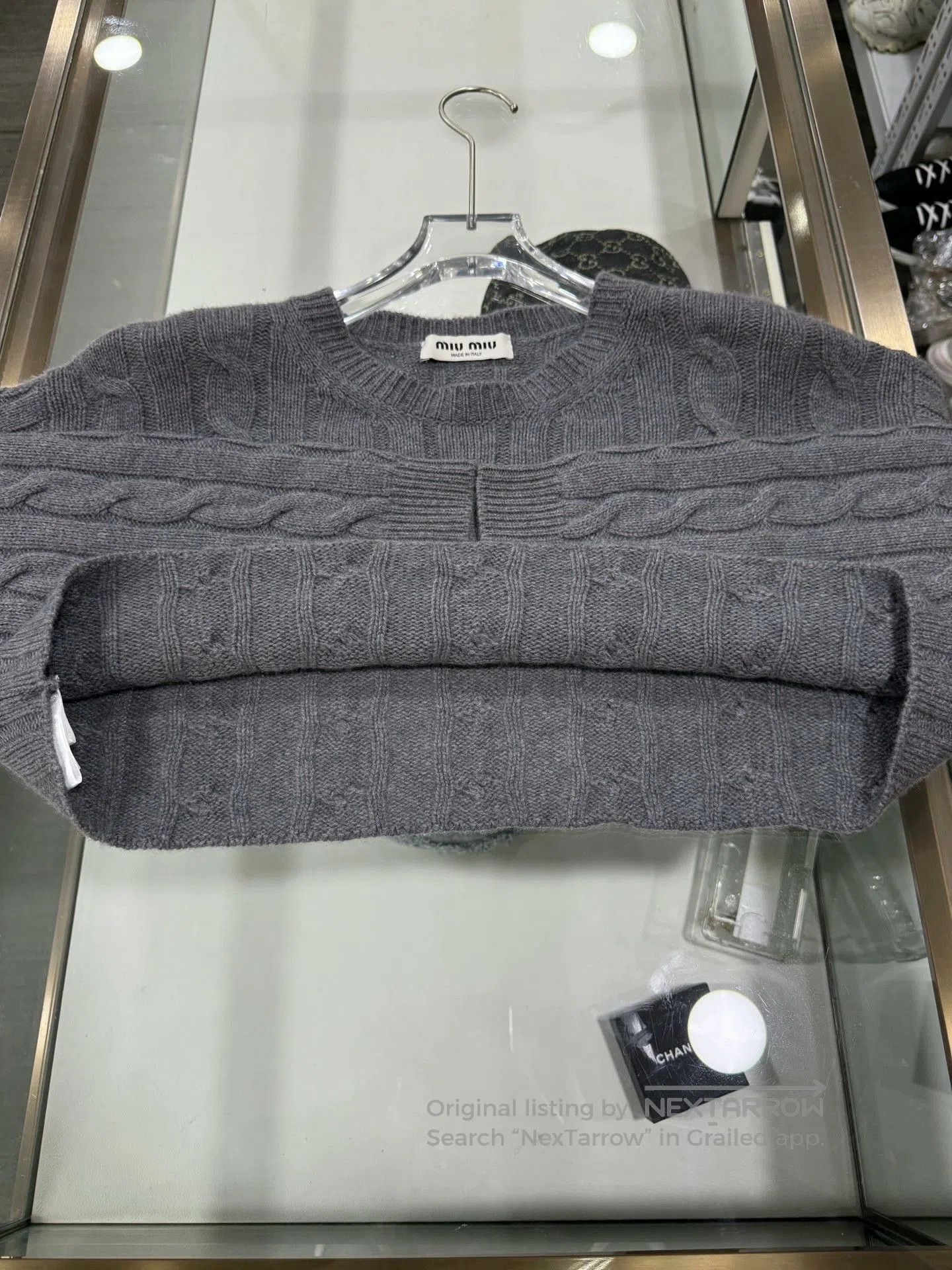 Miu Miu Miu Miu Gray Short Knit Sweater Size 38. Size S / US 4 / IT 40 - 5 Thumbnail