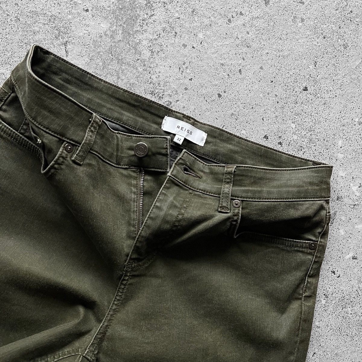 Designer × Reiss Reiss Womens Stevie Olive Green Stretch Cotton Skinny Jeans Size 30" / US 8 / IT 44 - 4 Thumbnail