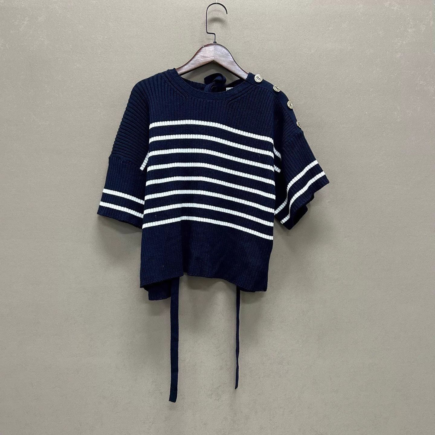 Dior Dior striped bow backless short-sleeve knit NWT Size M / US 6-8 / IT 42-44 - 1 Thumbnail