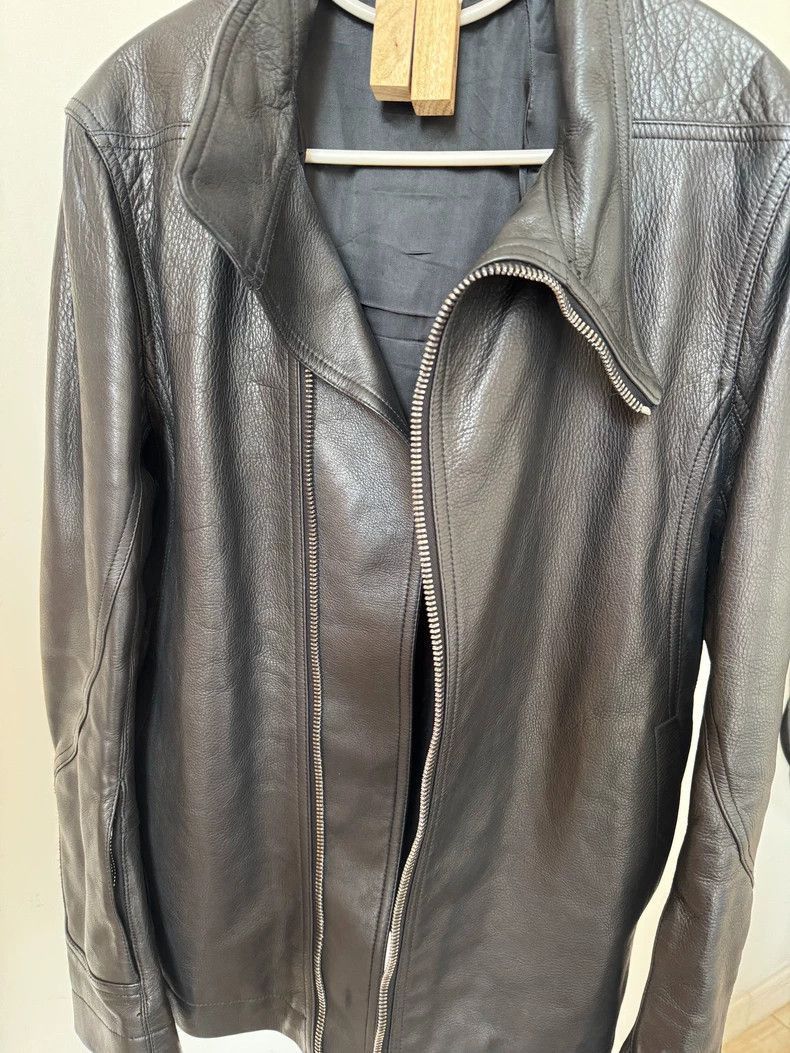 Other Rick Owens Rick Owens Black Leather Jacket with Asymmetric Size US L / EU 52-54 / 3 - 2 Thumbnail