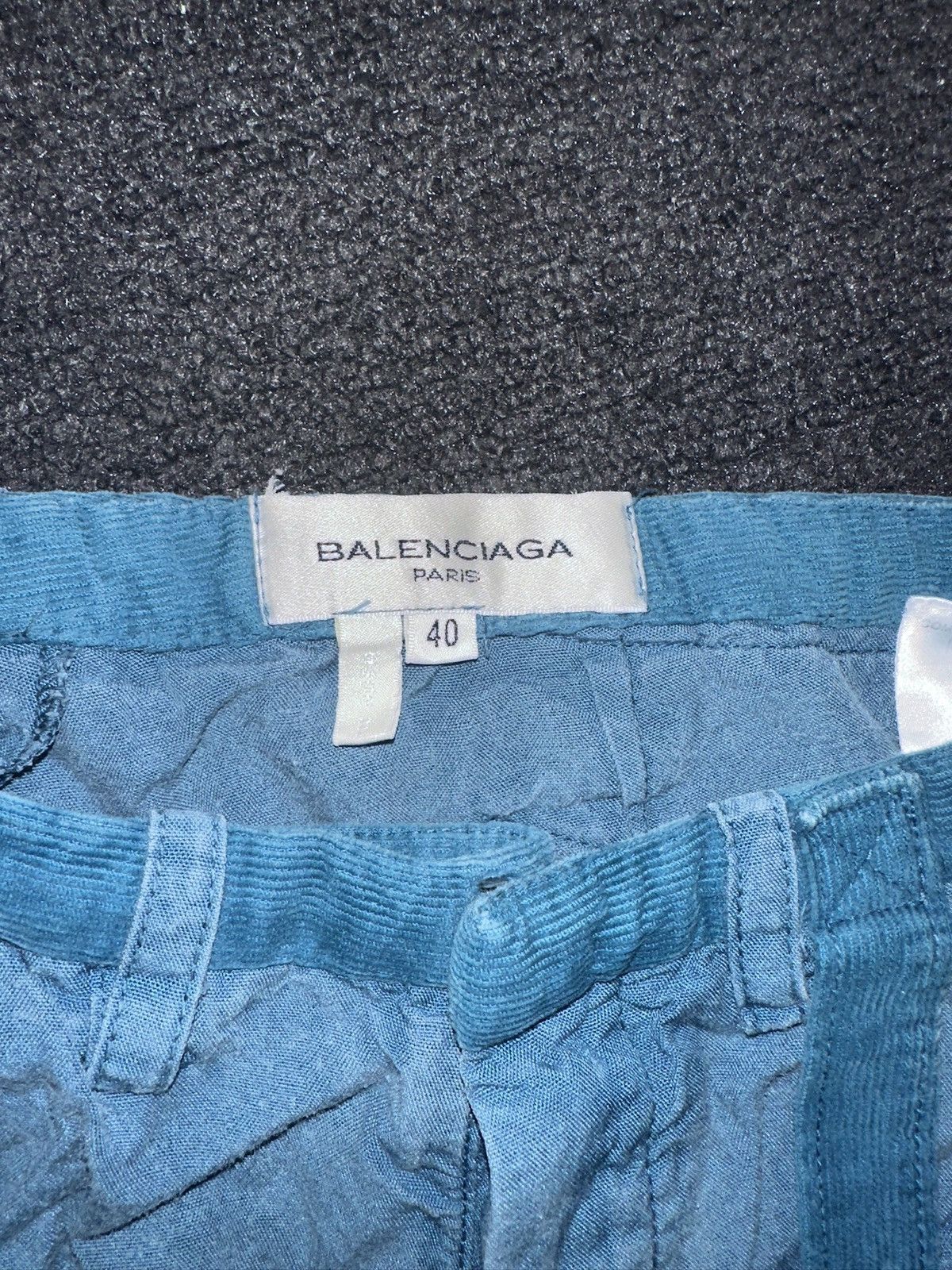 Balenciaga Balenciaga – S/S 2002 Teal Corduroy Panel Cargo Pants Size 28" / US 6 / IT 42 - 2 Thumbnail
