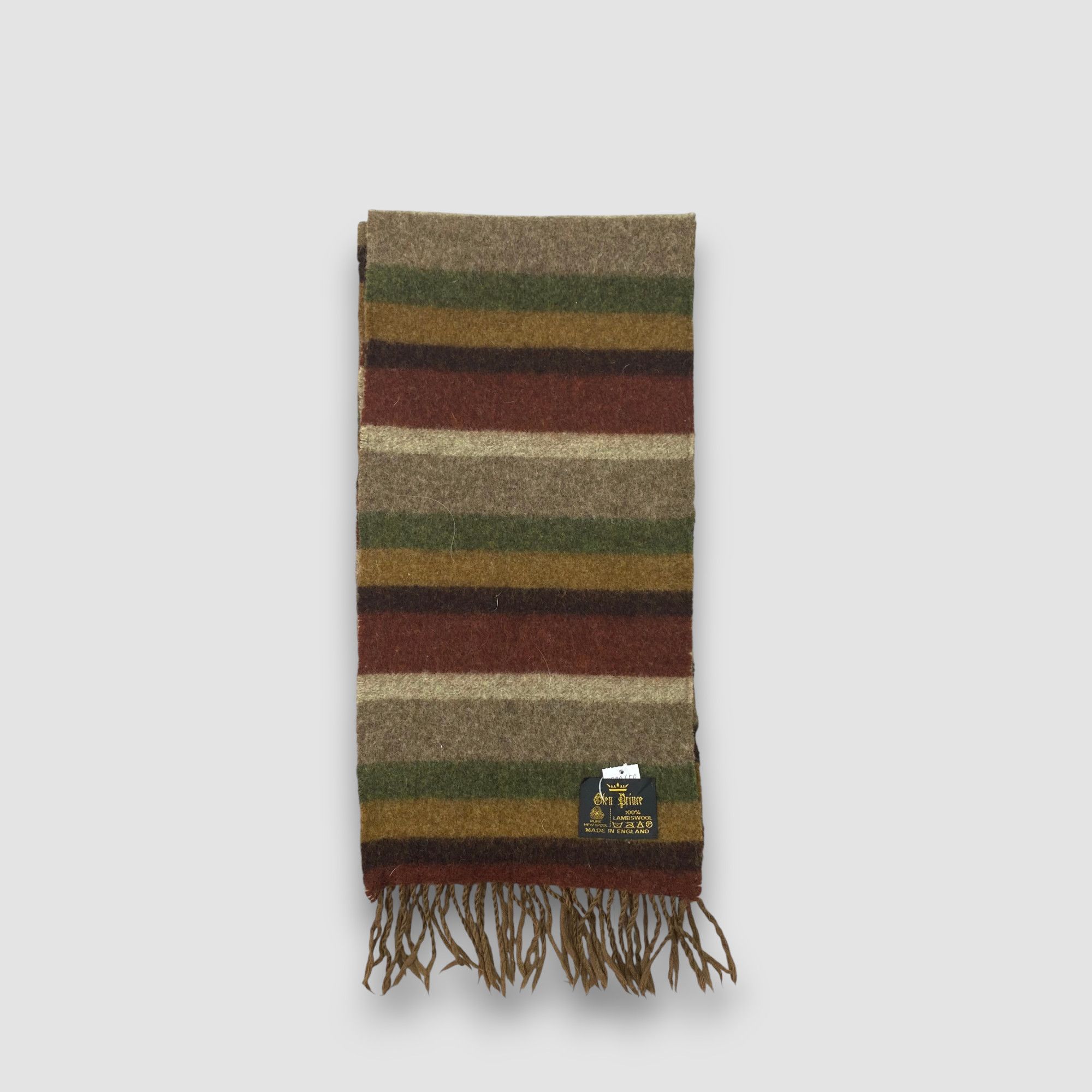 Japanese Brand Vintage Glen Prince Scarf Muffler Wool Fringe Scarves Size ONE SIZE - 2 Thumbnail