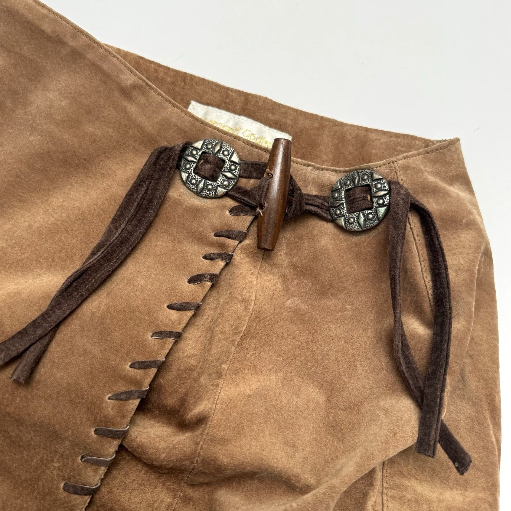 Vintage VINTAGE Margaret Godfrey Skirt A-Line Leather Brown Lined 10P Petite Women Long Size 32" / US 10 / IT 46 - 2 Thumbnail