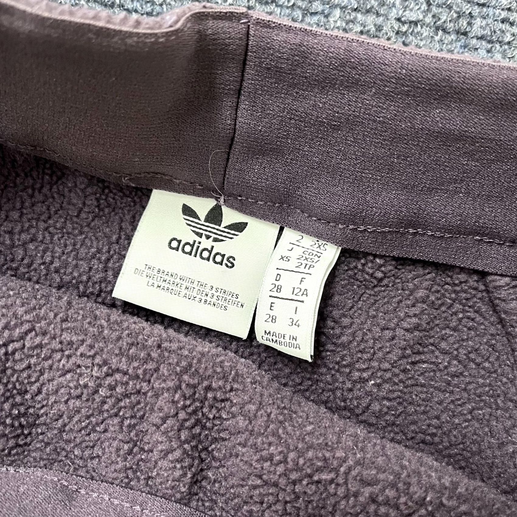 Adidas Adidas Originals Skirt Womens XS Purple Fleece Mini Drawstring Trefoil Patch Slit Tote Pocket Size 24" / US 00 / IT 34 - 3 Thumbnail