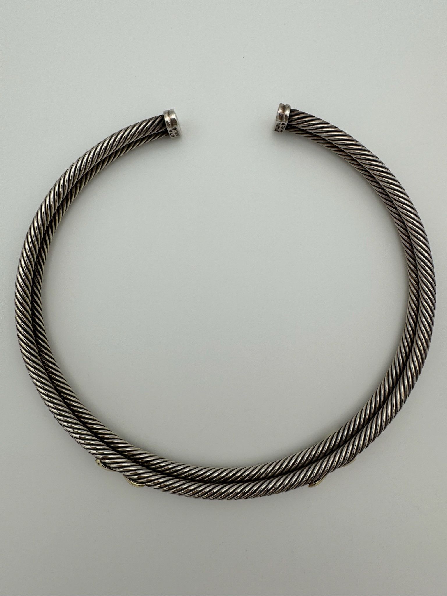 David Yurman David Yurman "X" Cable Collar Silver/14K Gold Necklace Size ONE SIZE - 6 Thumbnail