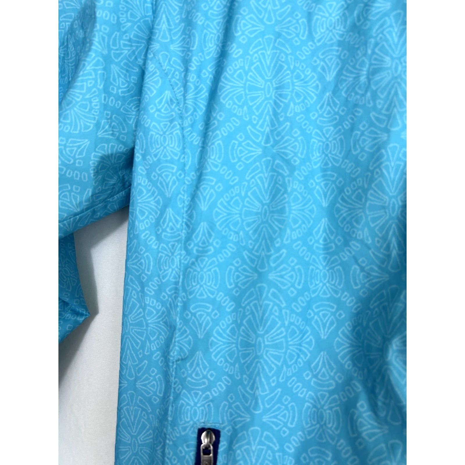 Altea Columbia Windbreaker Jacket Womens L Teal Hooded Lightweight Softshell Zip Front Cinched Waist Size L / US 10 / IT 46 - 6 Thumbnail