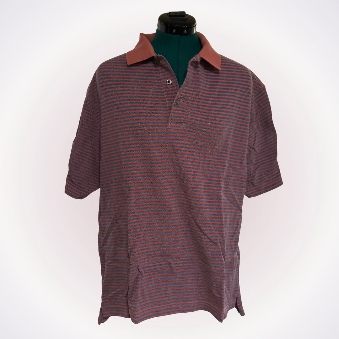 Jos. A. Bank Jos. A. Bank Orange & Navy Striped Polo | Sz L Size US L / EU 52-54 / 3 - 1 Thumbnail