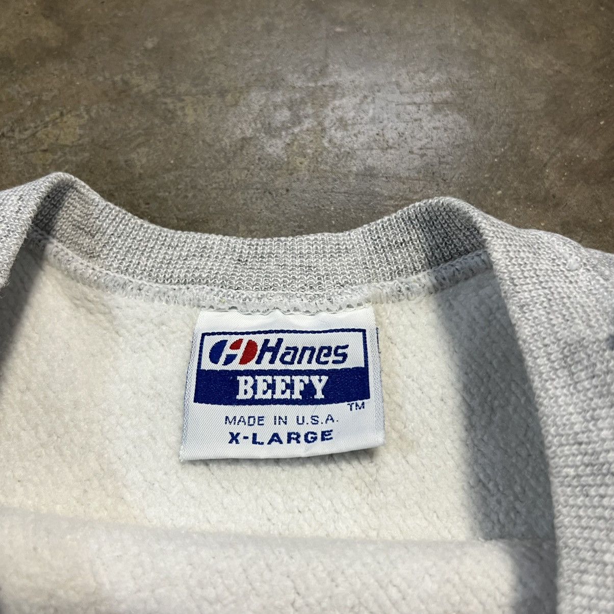 Hanes × Vintage Vintage 90s Heavyweight Basketball Crewneck Sweatshirt USA Size US XL / EU 56 / 4 - 9 Thumbnail