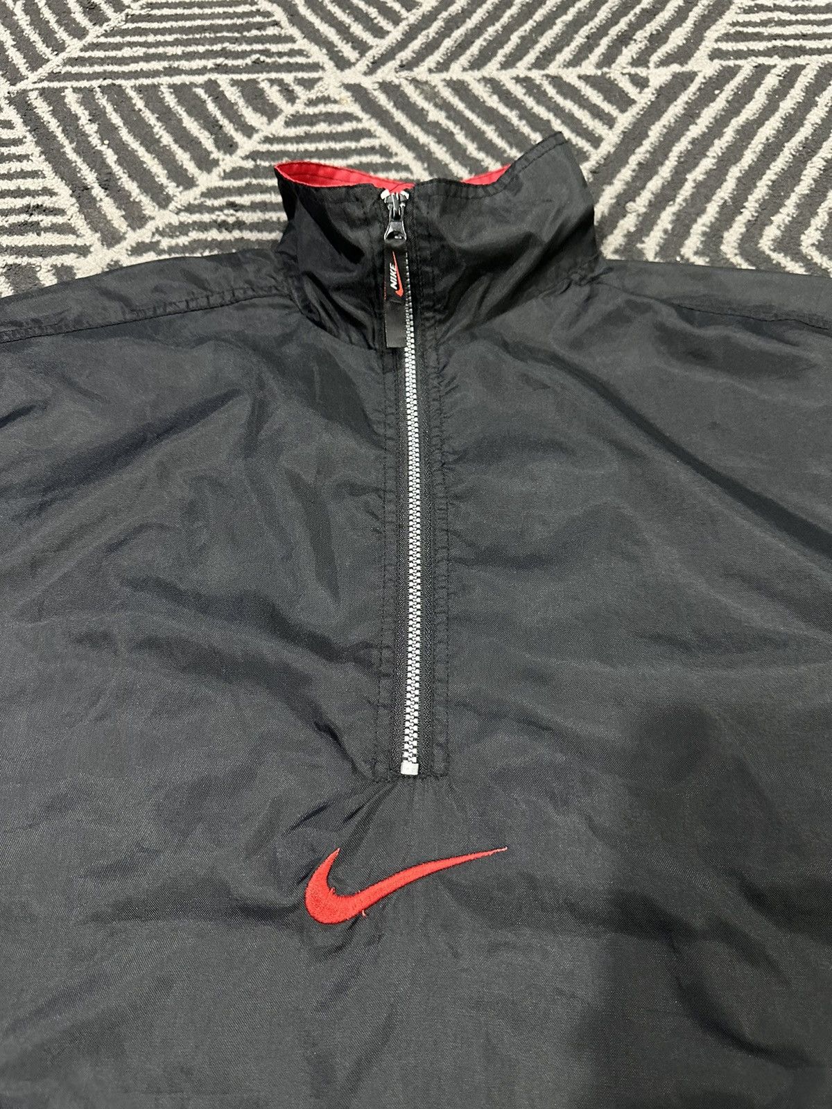 Nike × Vintage Vintage 90s NIKE Swoosh Center Embroidery Half Zip Jacket Size US M / EU 48-50 / 2 - 5 Thumbnail