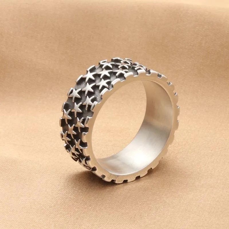 Jewelry Star Ring Demon Goth Punk Rock Filigree Jewelry Silver Size ONE SIZE - 3 Thumbnail