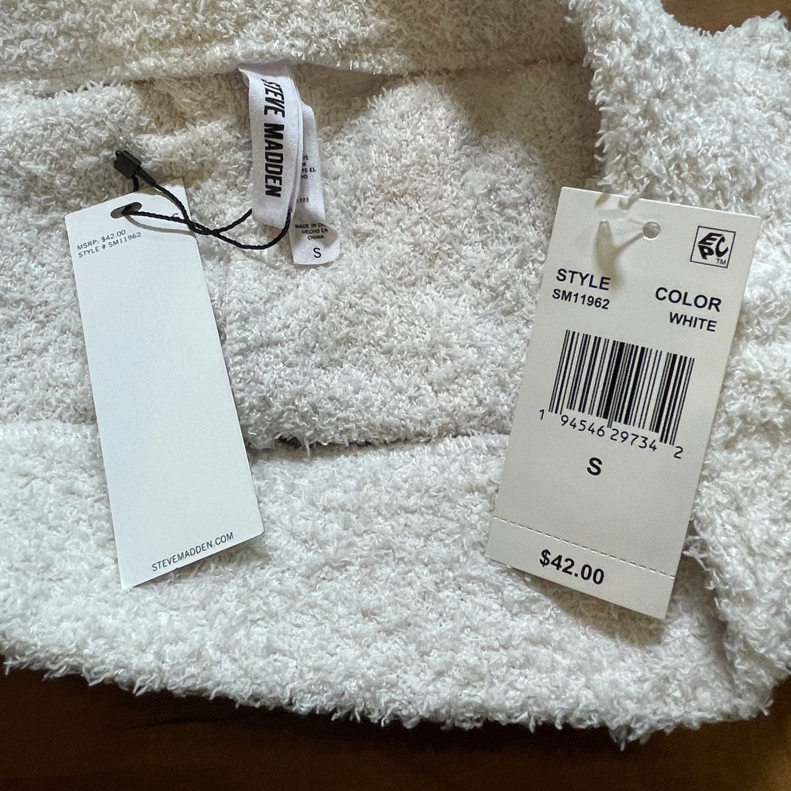 Steve Madden Steve Madden Women's Chenille Sleep Shorts white Small Size 27" / US 4 / IT 40 - 6 Thumbnail