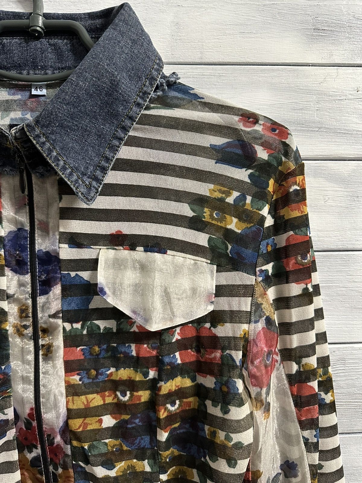 Vintage Rare Mesh Blouse Pianurastudio in Flowers Made In Italy Size M / US 6-8 / IT 42-44 - 2 Thumbnail