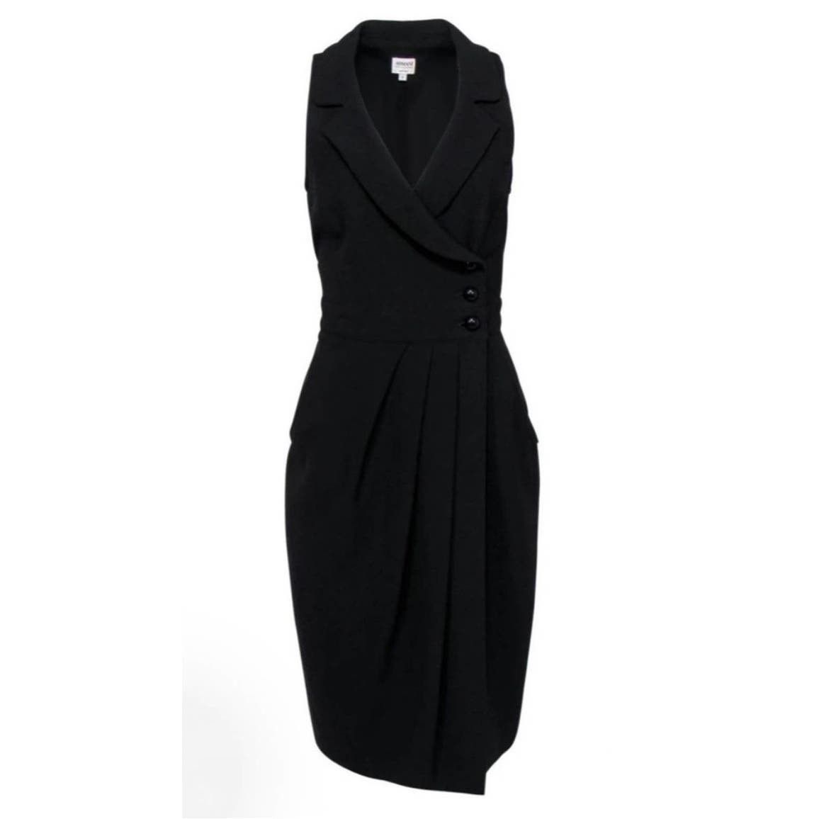 image of Armani Collezioni Black Wool Tuxedo Dress Size 4, Women's