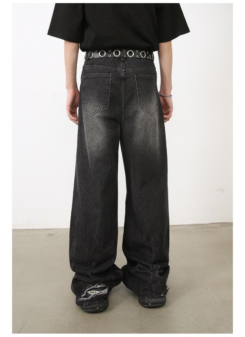 Vintage Japanese retro loose straight men's ripped wide-leg jeans Size US 32 / EU 48 - 5 Thumbnail