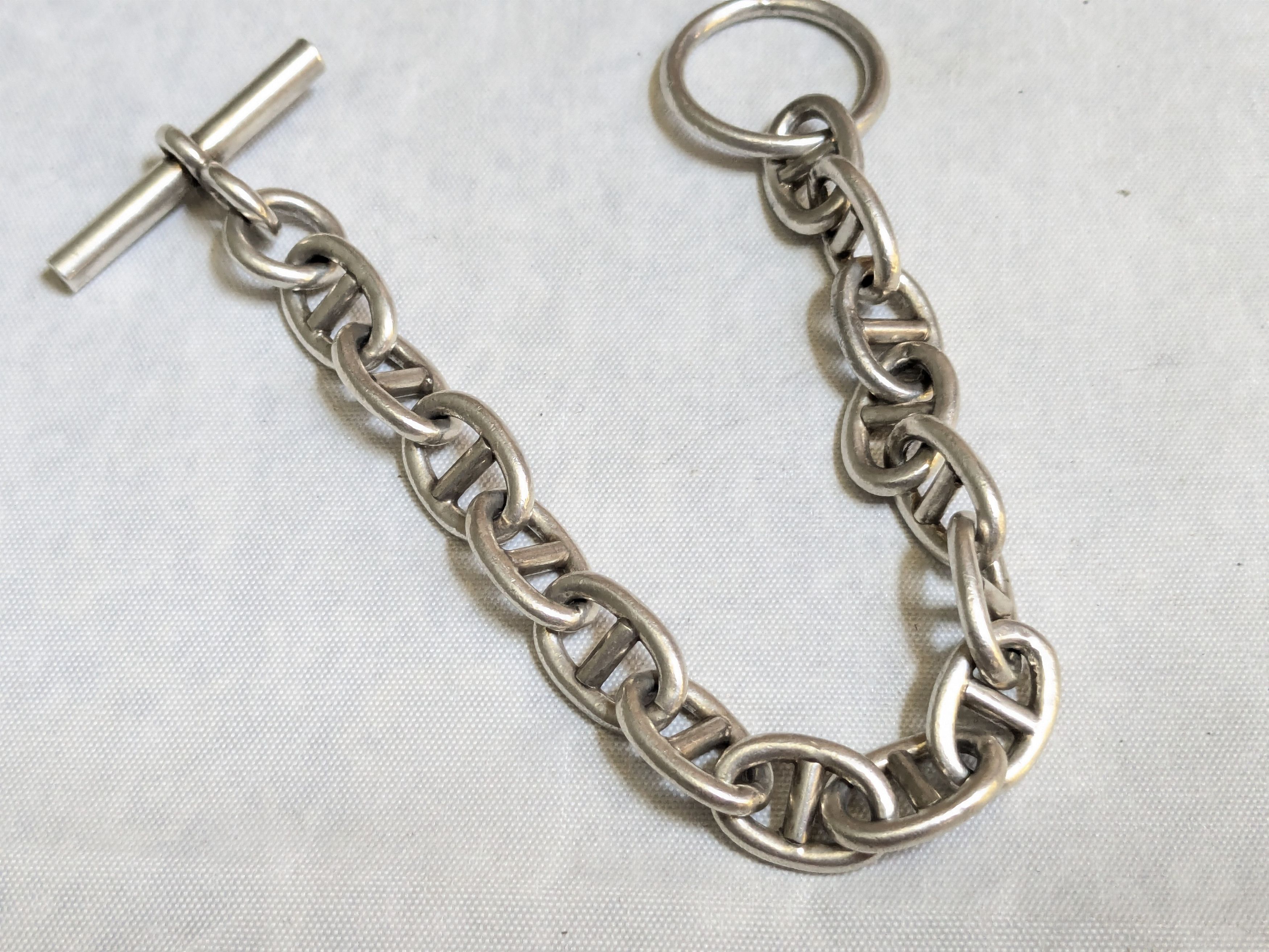 Jewelry Vintage Taxco Sterling Silver Bracelet Anchor Mariner 7.75" Size ONE SIZE - 13 Thumbnail