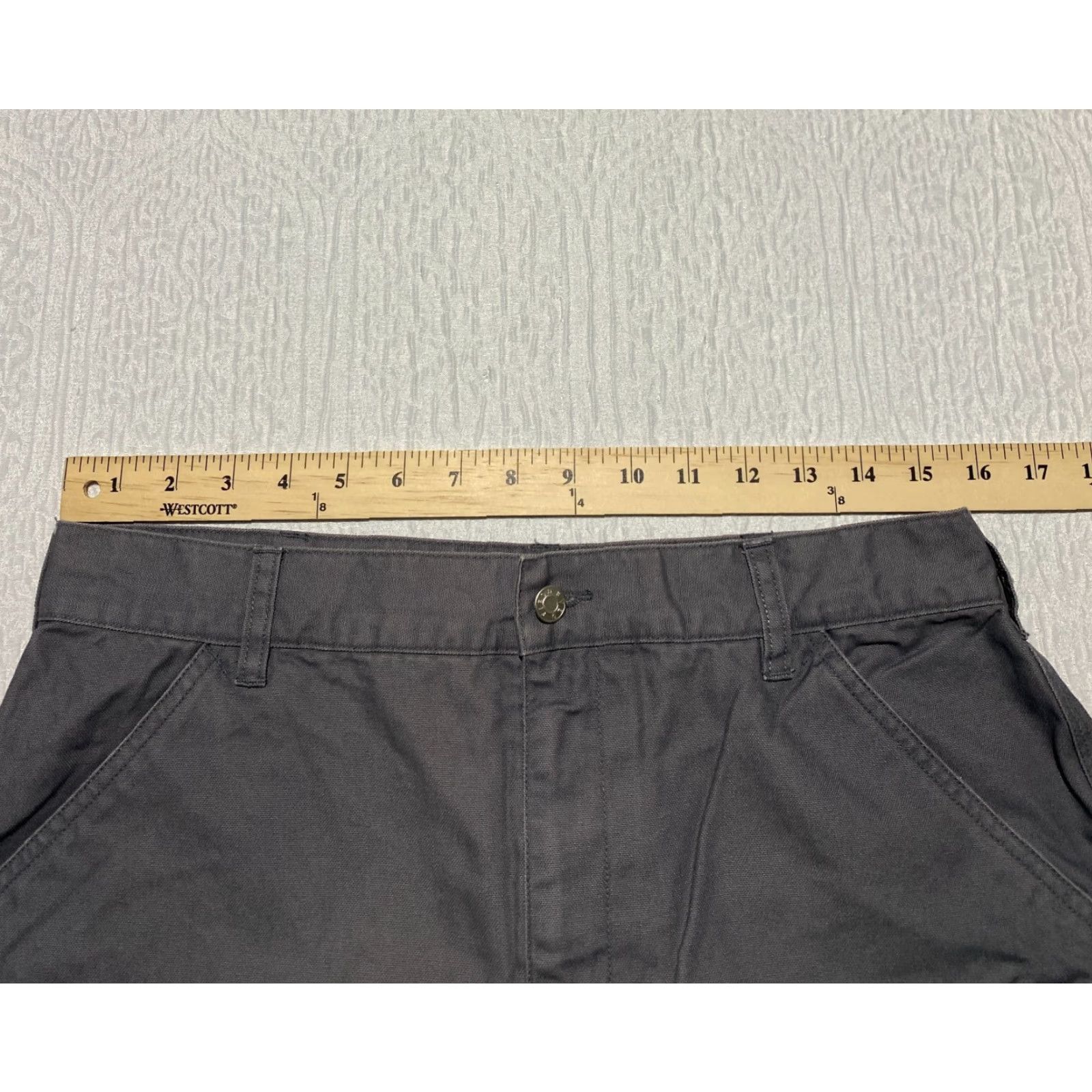 Vintage FG Field Gear Carpenter Womens Pants 14 Gray Baggy 90s Style Wide-Leg Workwear Casual Modern Size 24" / US 00 / IT 34 - 3 Thumbnail