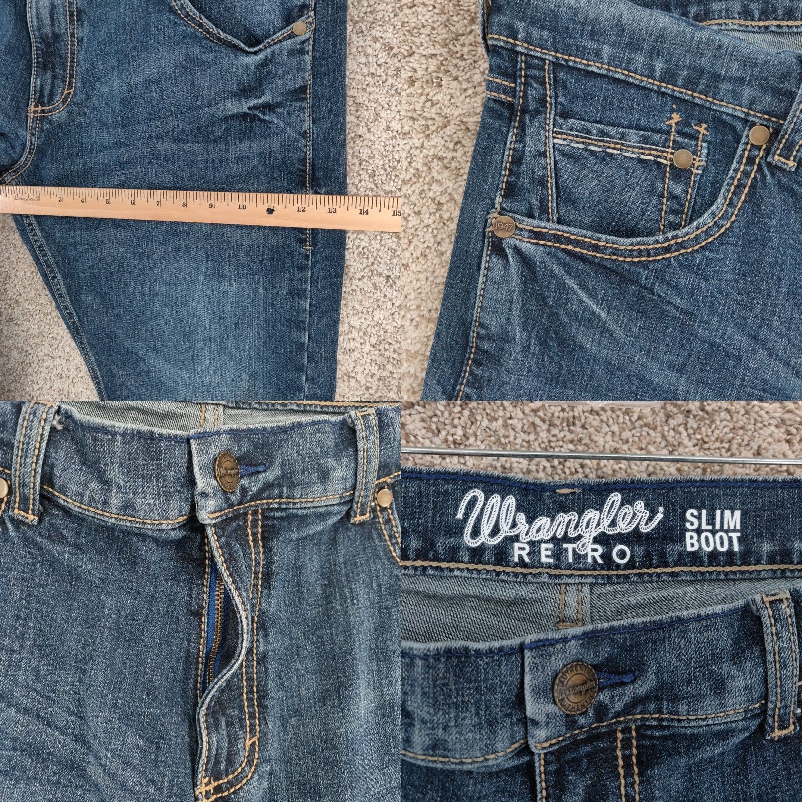 Wrangler Wrangler Retro Slim Boot Jeans Mens 36X30 Blue Western Cowboy Work Size US 36 / EU 52 - 8 Thumbnail