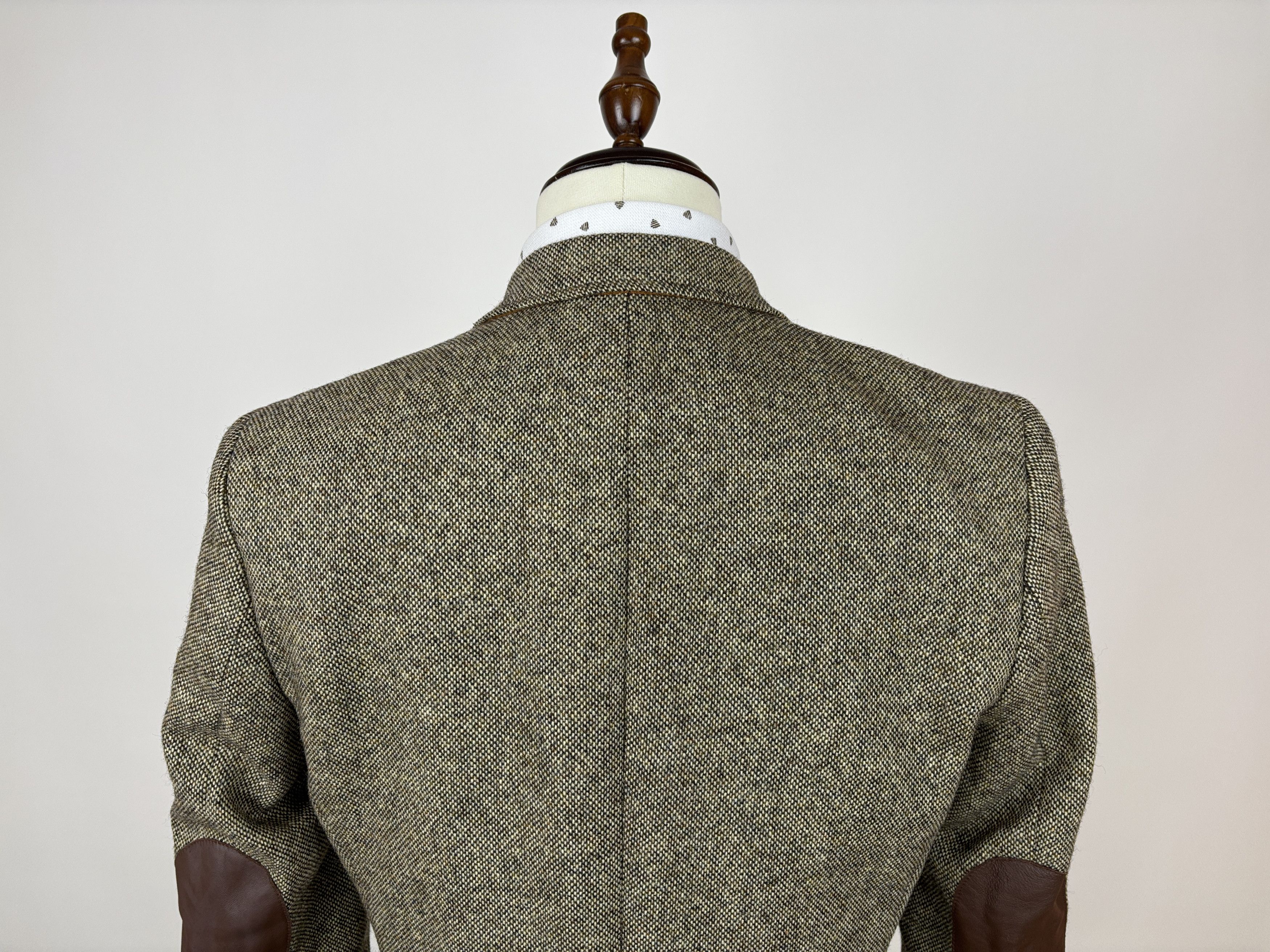 H&M H&M Moon Tweed Wool Blazer Brown Melange Elbow Pads Size 40R - 18 Thumbnail