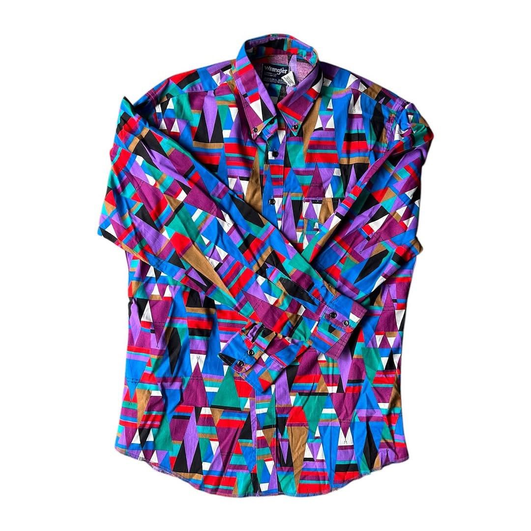 Wrangler Wrangler 80s Western Aztec Loud Vibrant Colorful Rodeo Vtg Size US XL / EU 56 / 4 - 3 Thumbnail