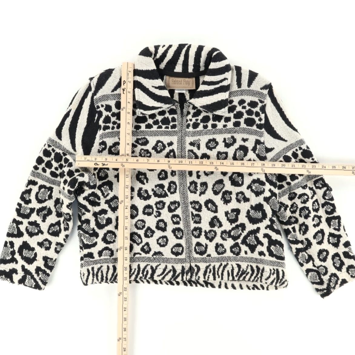 PONY Painted Pony Full Zip Animal Print All Over Print Long Sleeve Sweatshirt Women's M Shirt Size M / US 6-8 / IT 42-44 - 3 Thumbnail