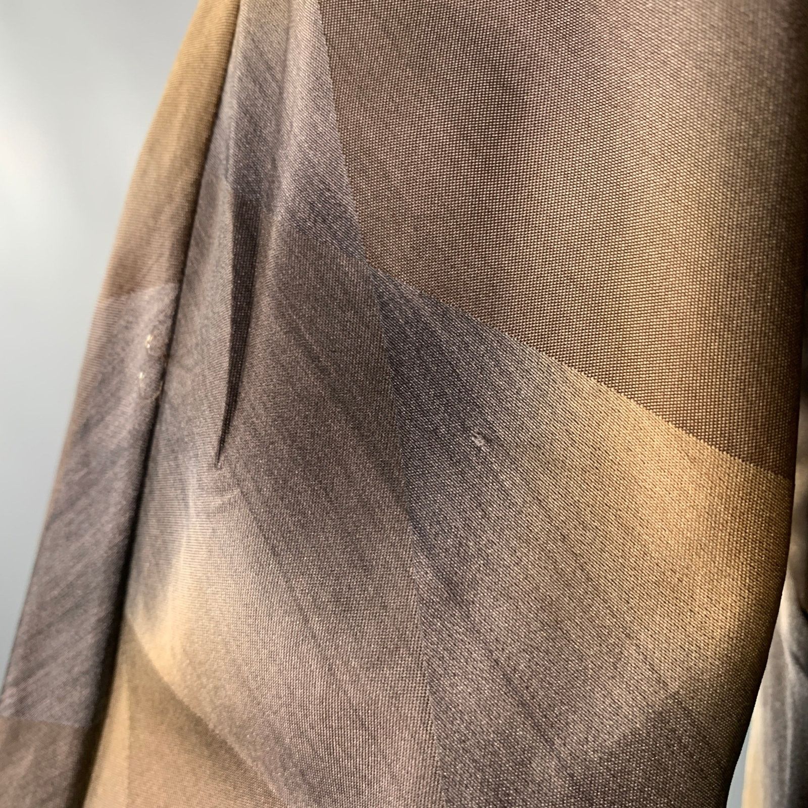 Marni Brown Beige Polyester Taffeta Diamond 3/4 Sleeves Dress Size XS / US 0-2 / IT 36-38 - 4 Thumbnail