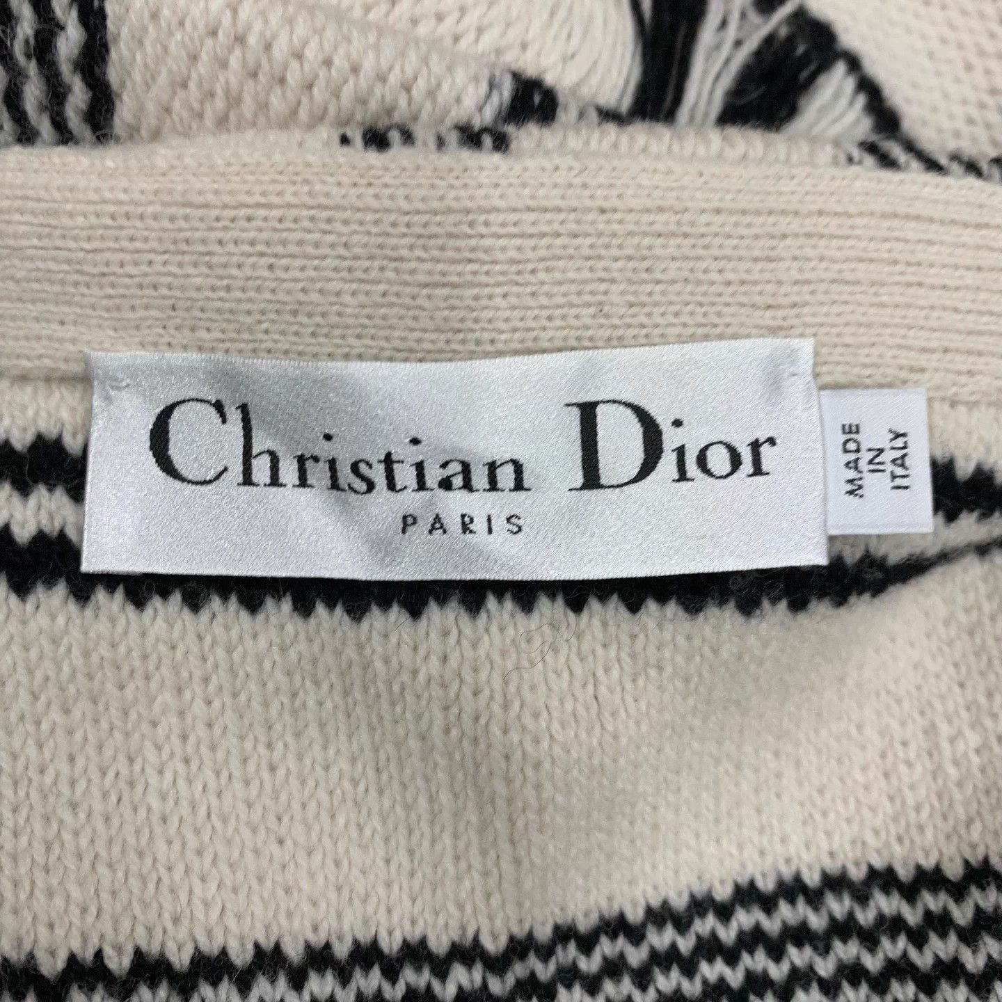 Dior Dior Black White Stripe Wool Fringe Cardi Shawl 36 Size XS / US 0-2 / IT 36-38 - 6 Thumbnail