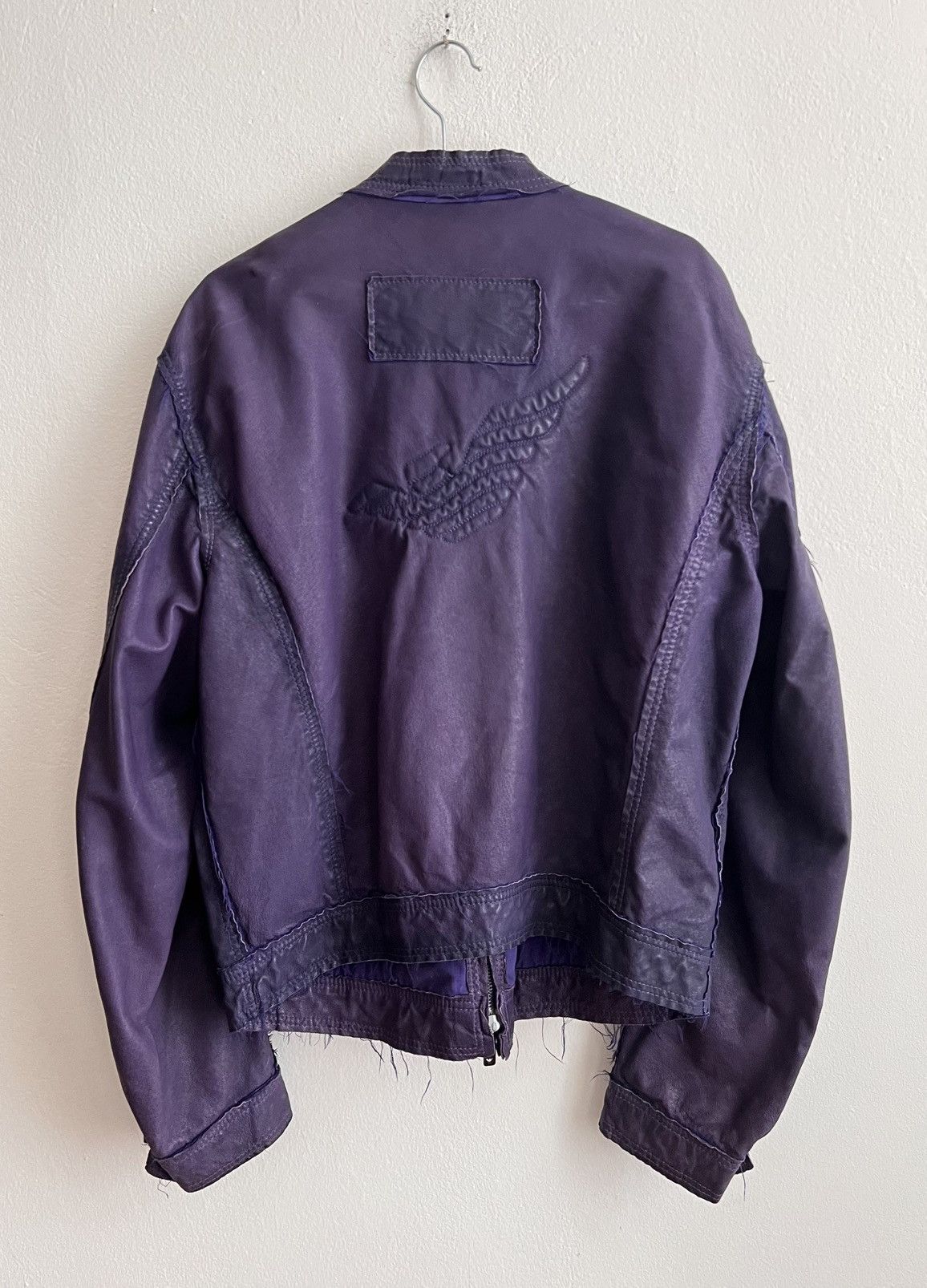 Emporio Armani 2005 Emporio Armani distressed leather bomber jacket Size US L / EU 52-54 / 3 - 1 Thumbnail