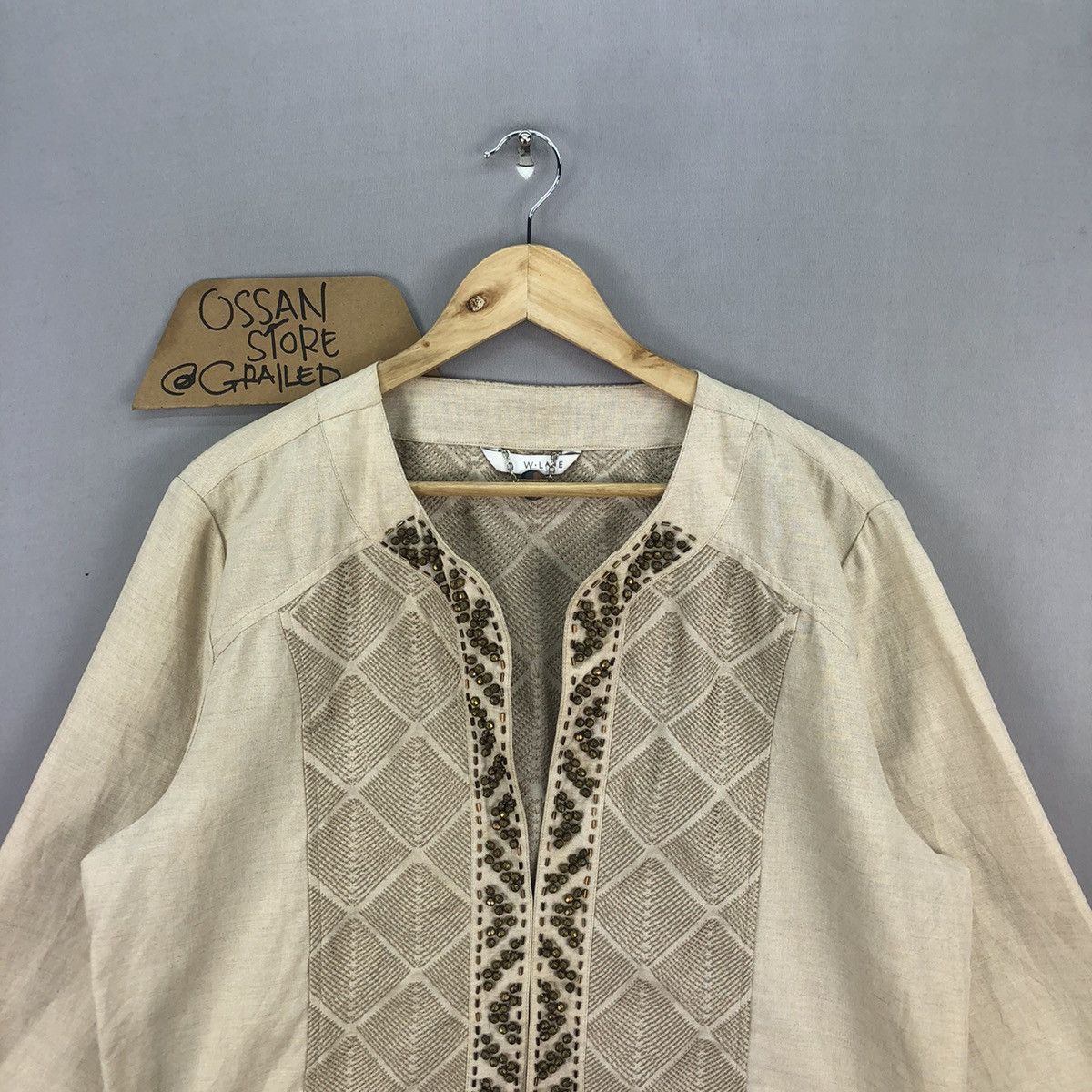 Japanese Brand Japanese Brand W.Lane Linen Beads Kimono Cardigan Size L / US 10 / IT 46 - 4 Thumbnail