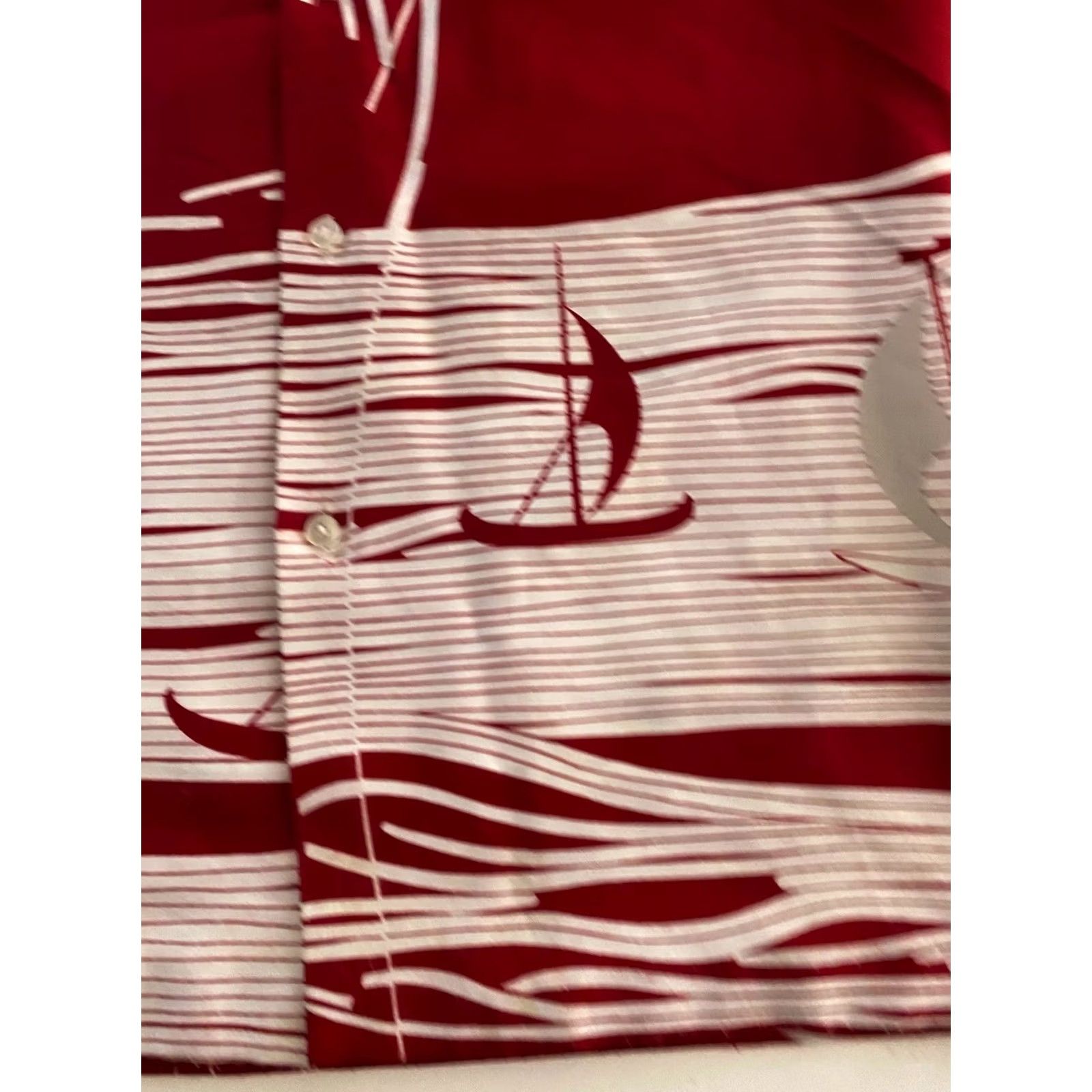 Vintage VTG 1970's Made Hawaii Reddish Artwork Poly SHORT SLEEVE BUTTON UP SHIRT Medium Shirt Mens XS-? Size US M / EU 48-50 / 2 - 2 Thumbnail