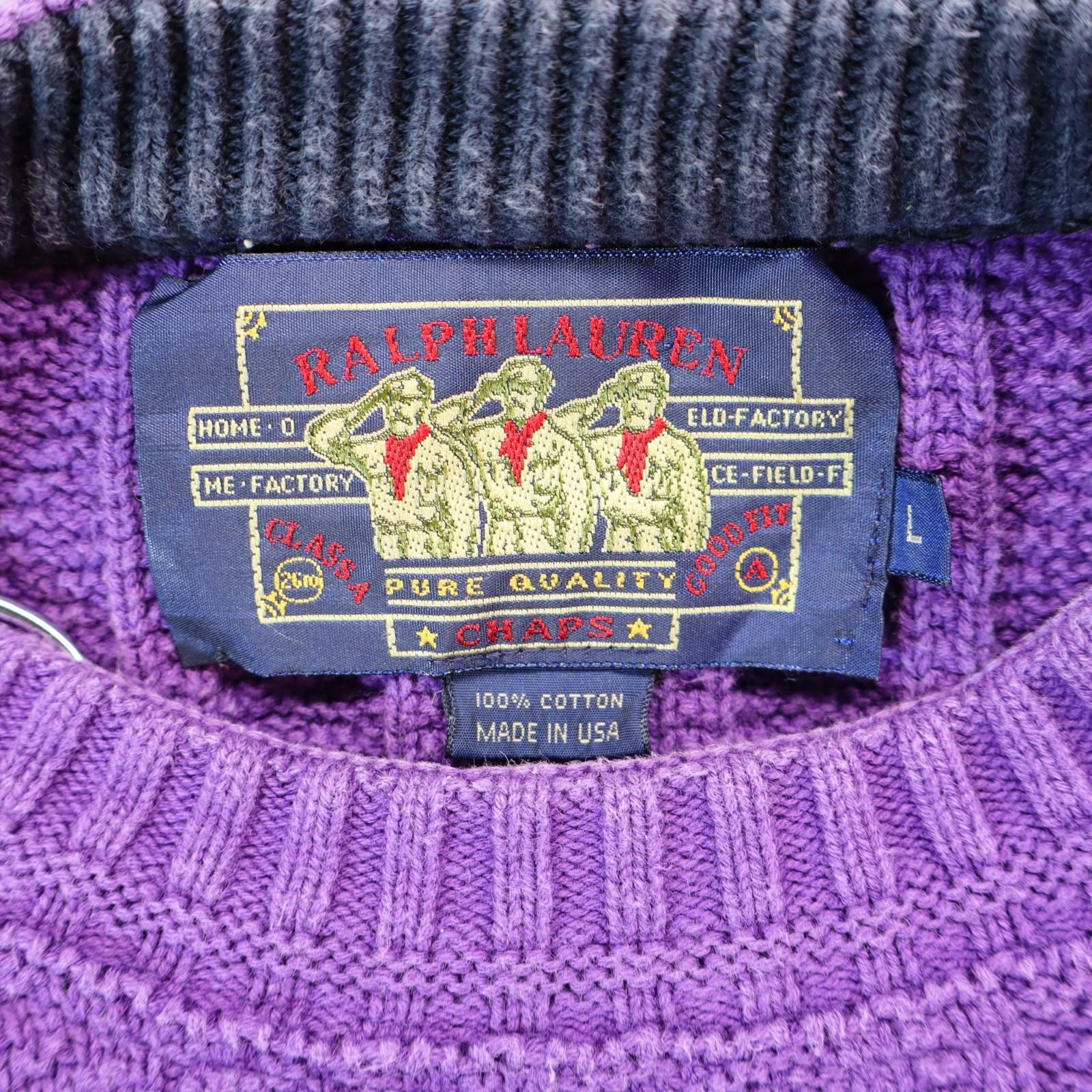 Chaps Ralph Lauren Vtg Ralph Lauren Chaps Canleknit Sweater Crest Large USA Size US L / EU 52-54 / 3 - 5 Thumbnail