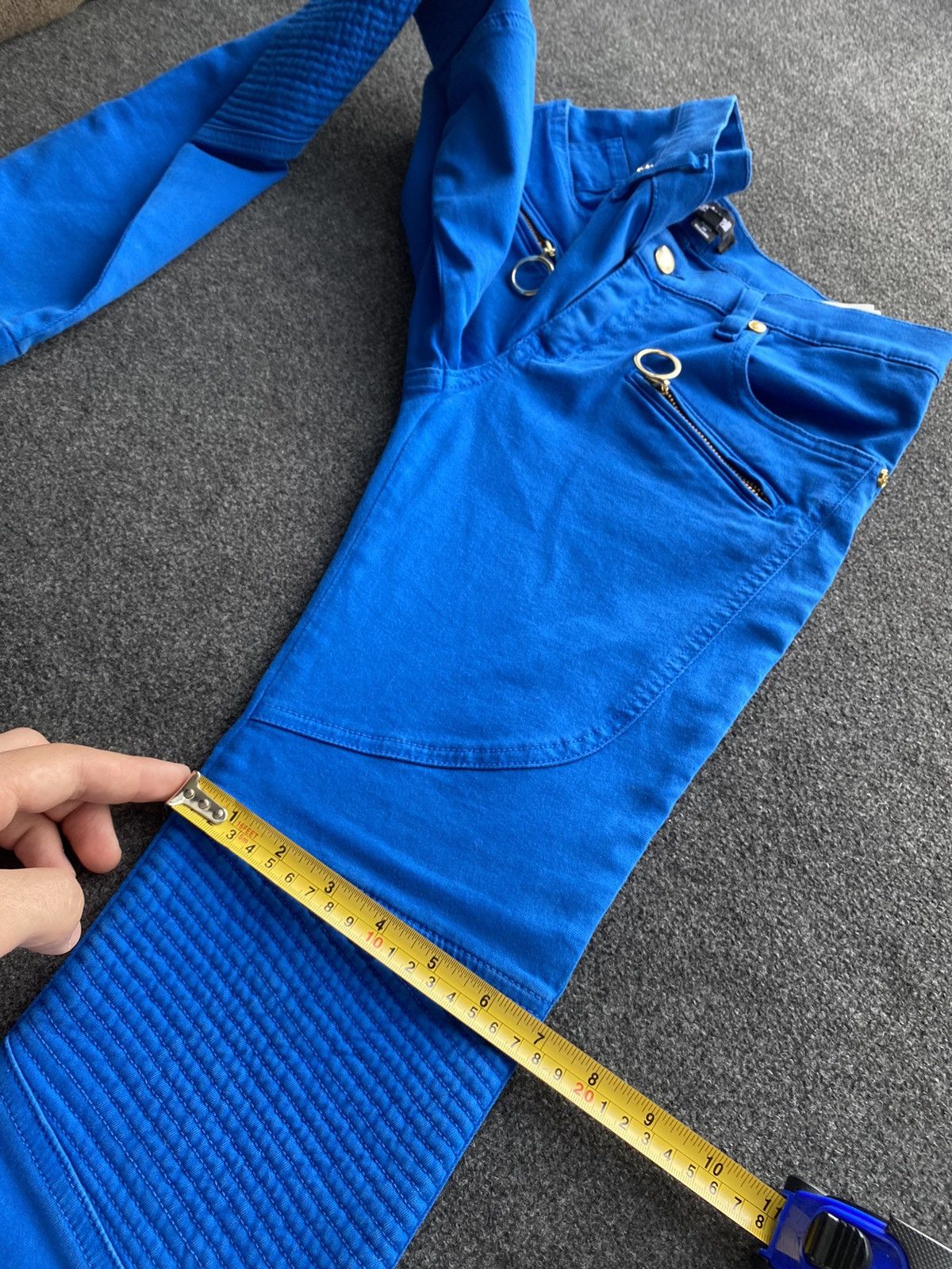 Just Cavalli 🔥Designer Luxury Just Cavalli Blue Moto Pants Women 26 size Size 26" / US 2 / IT 38 - 15 Thumbnail