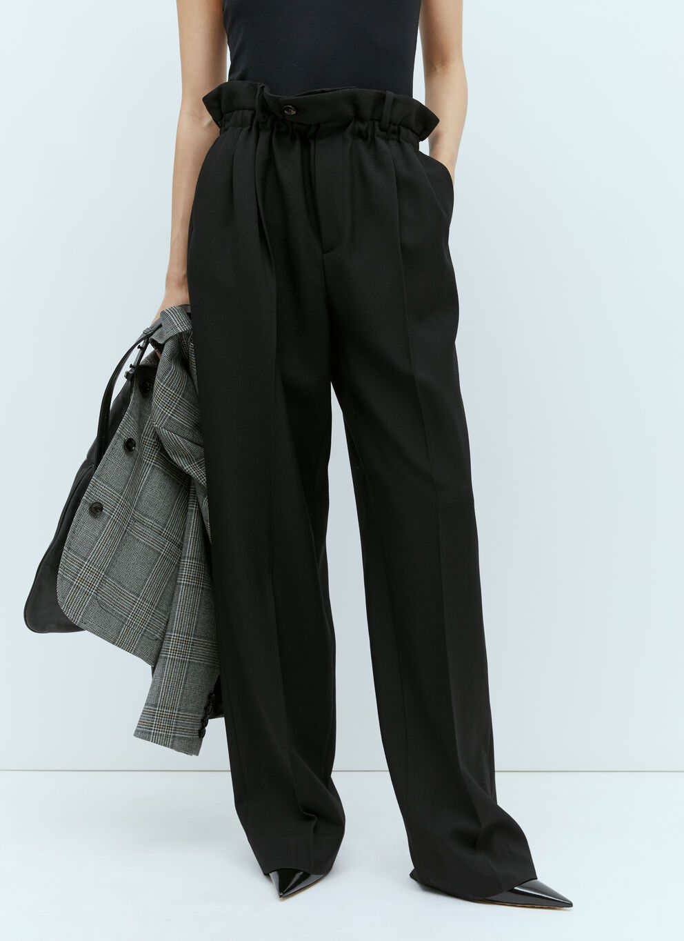 image of Gucci Tailored Wool Pants in Black, Women's (Size 26)