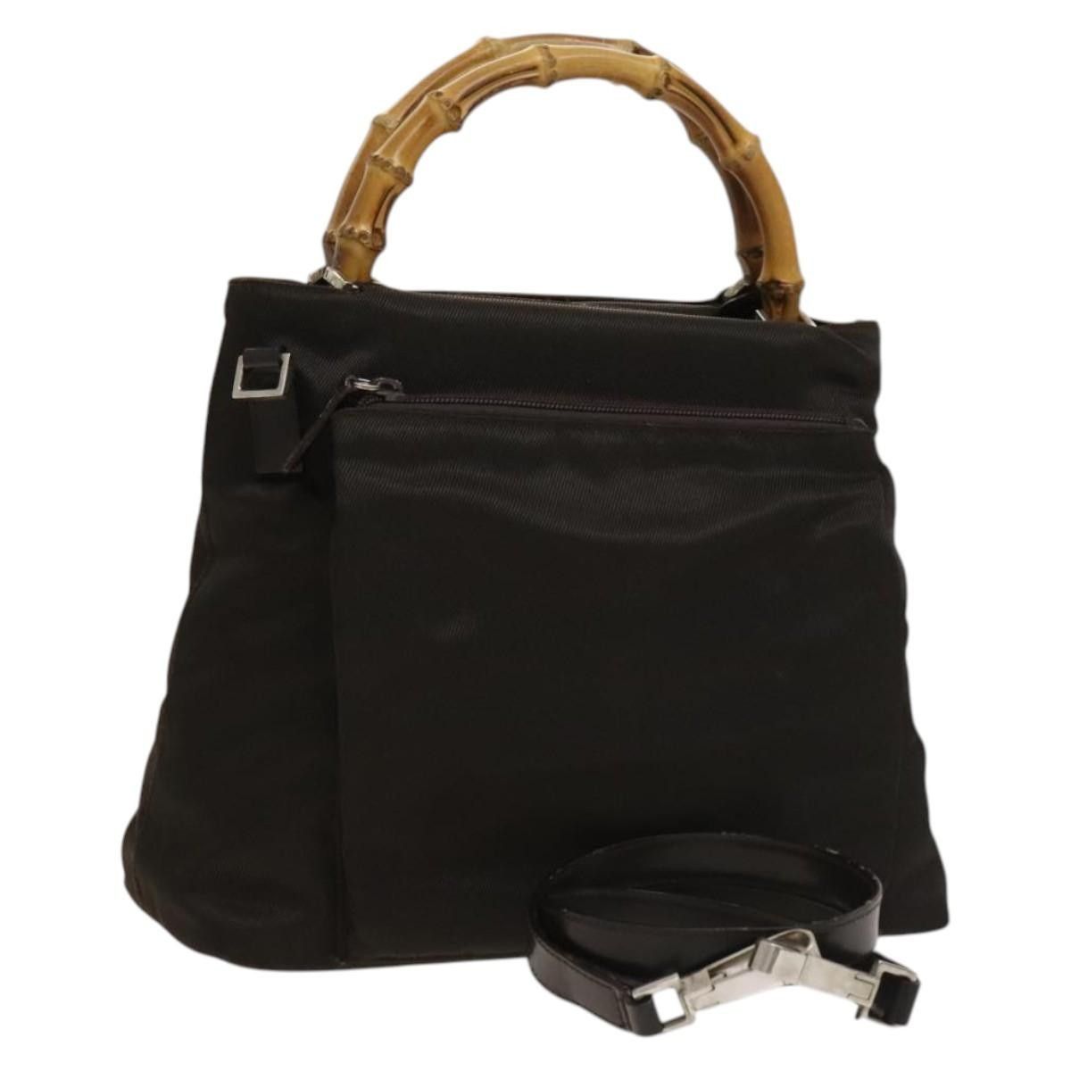 Gucci Gucci Vintage Bamboo Handle Bag Nylon Size ONE SIZE - 1 Thumbnail