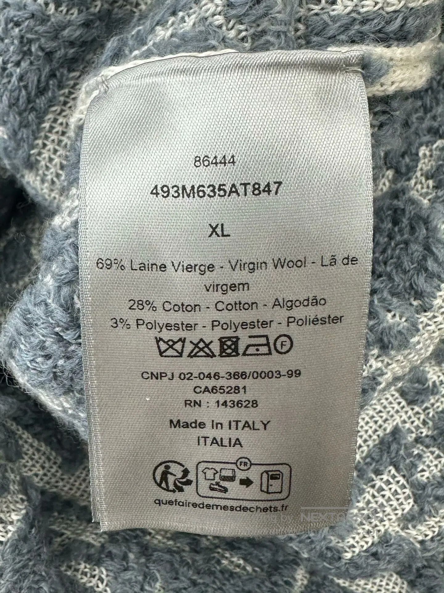 Dior Dior White and blue striped old-fashioned print knit sweat Size US XL / EU 56 / 4 - 4 Thumbnail