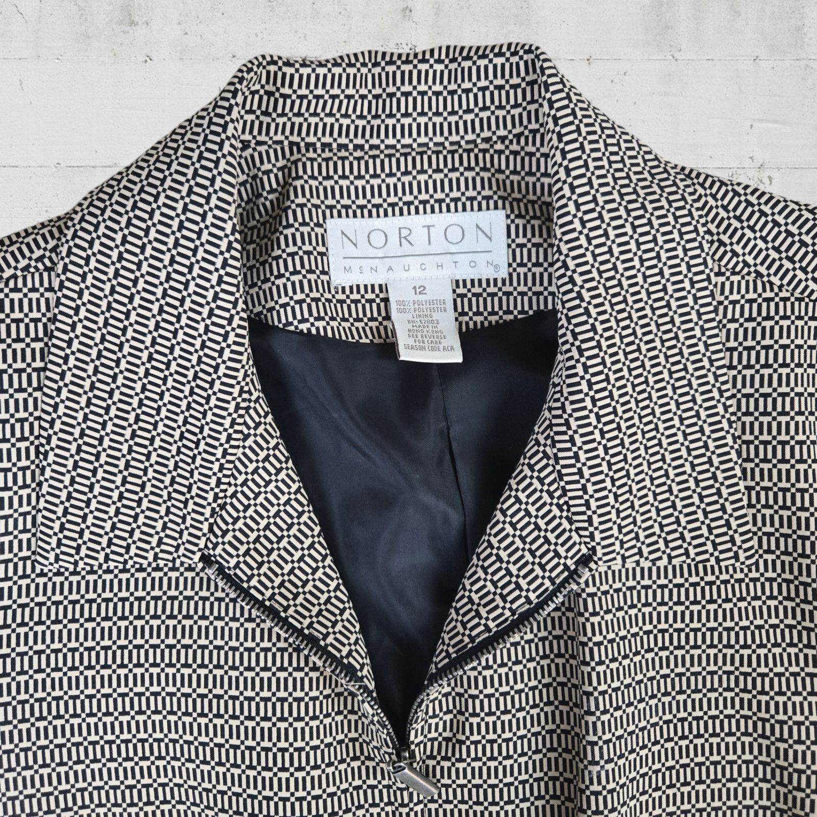 Vintage Vintage Chain Link Pattern Full Zip Blazer Size 12 Size XL / US 12-14 / IT 48-50 - 3 Thumbnail