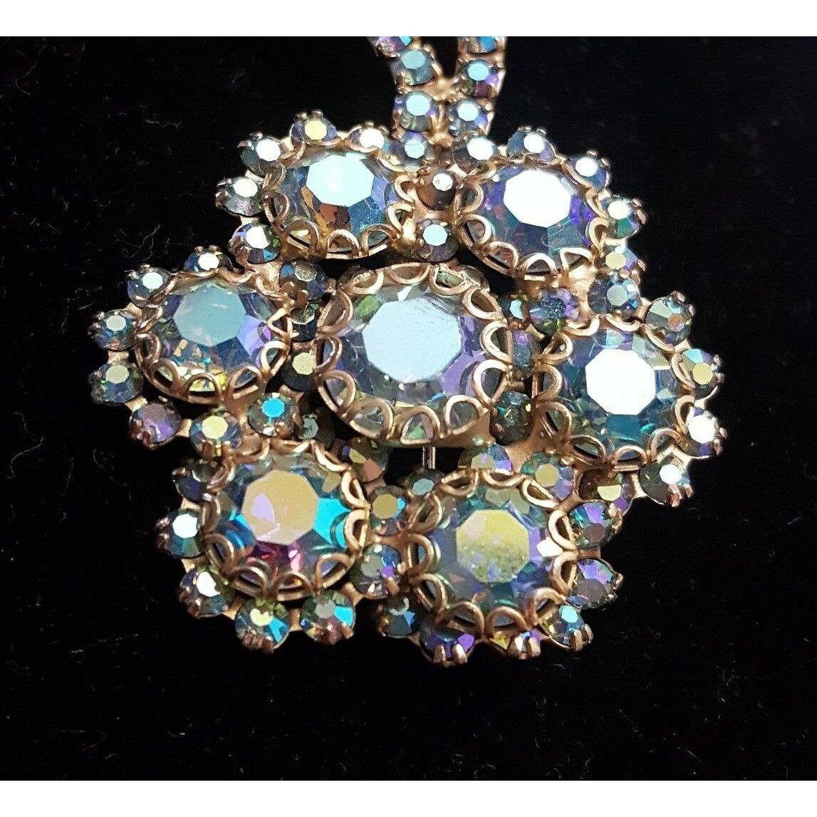 Other Weiss Signed Brooch Pin Blue Flower Bridal Bouquet Vintage 2 Size ONE SIZE - 2 Thumbnail