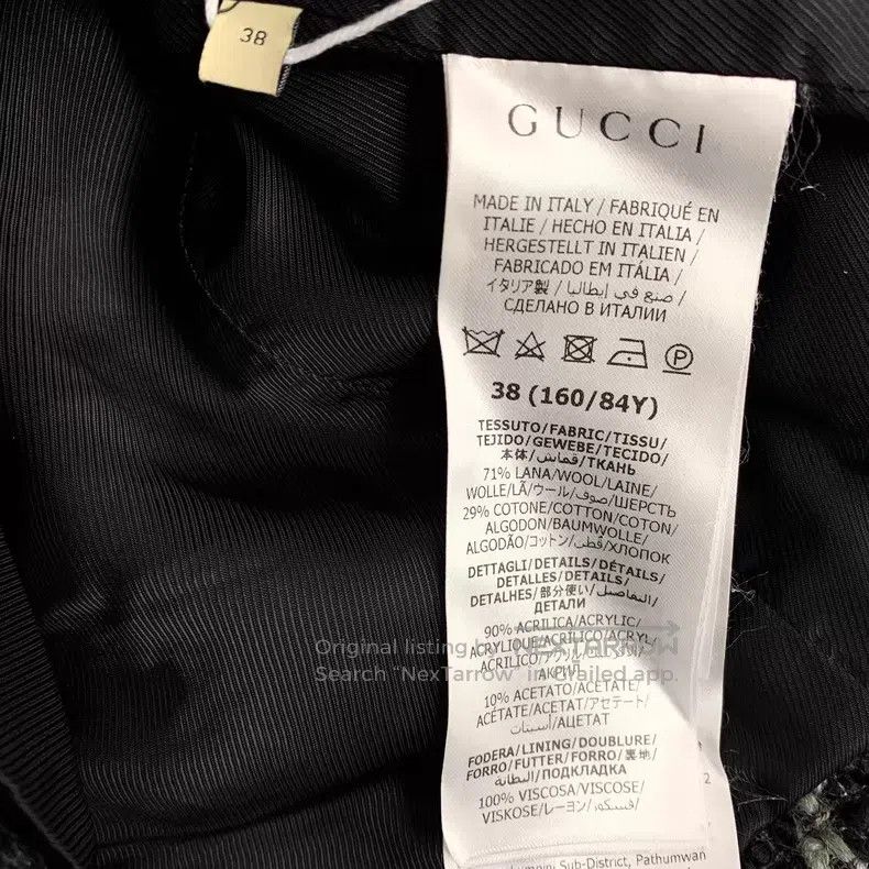 Gucci Gucci Dark gray logo jacquard full-print wool woven tweed Size XS / US 0-2 / IT 36-38 - 7 Thumbnail