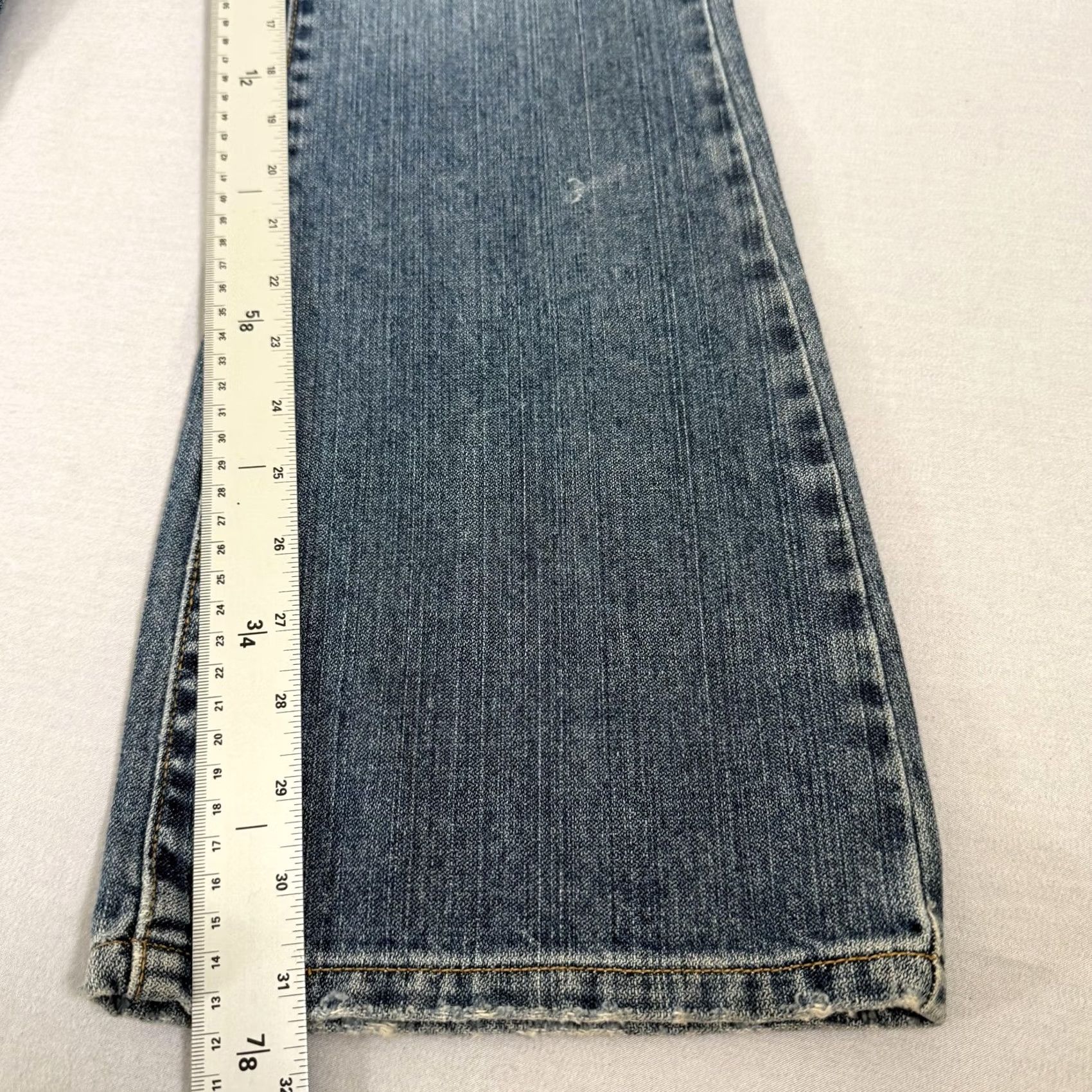 Levi's VINTAGE Levi's Overalls Womens 5 Blue Superlow Denim Jean Bootcut Flare Pants Y2K Size 27" / US 4 / IT 40 - 6 Thumbnail