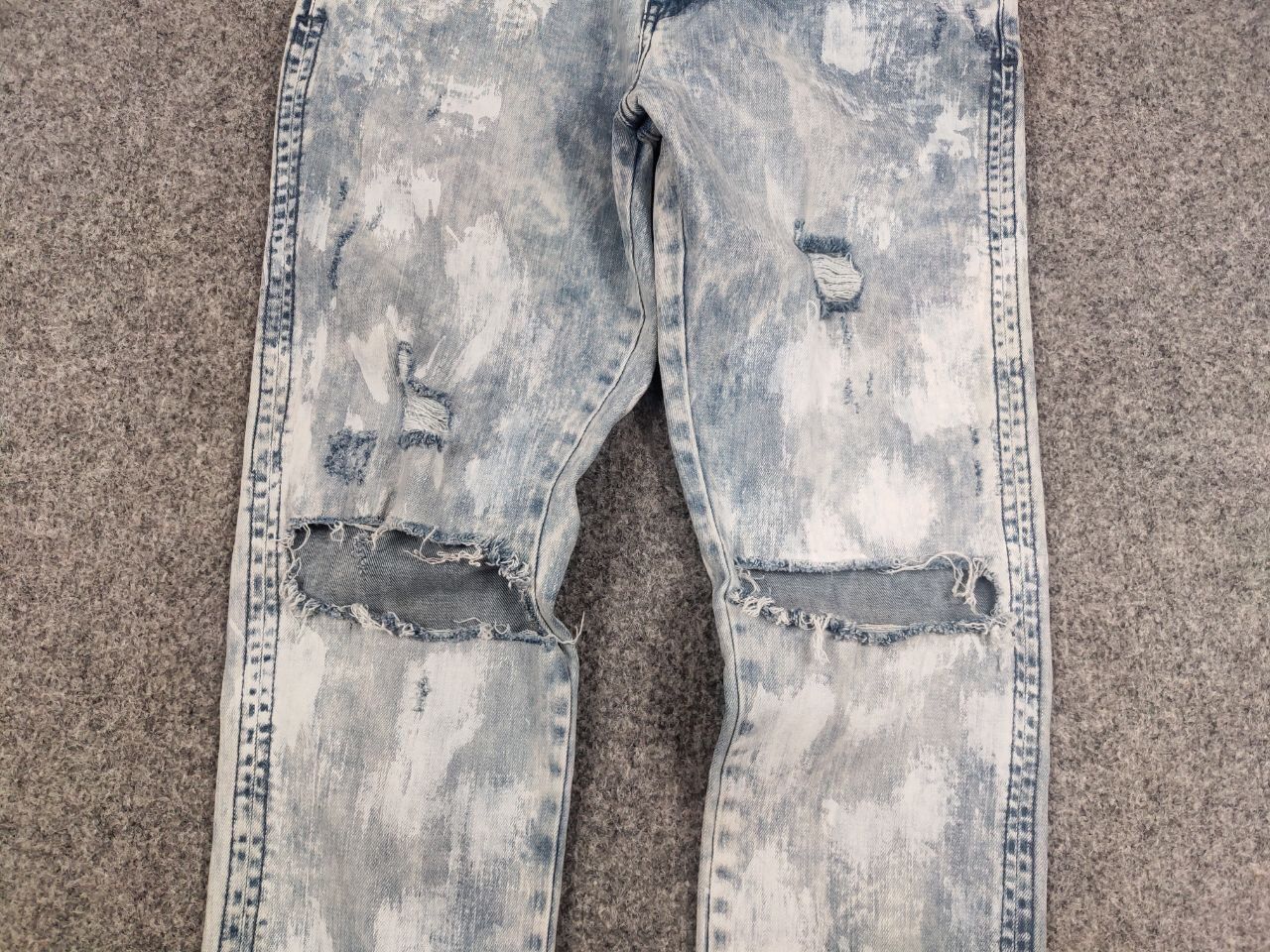 Represent Clo. Represent Design Blue Distressed Painted Denim Slim Jeans Size US 34 / EU 50 - 8 Thumbnail