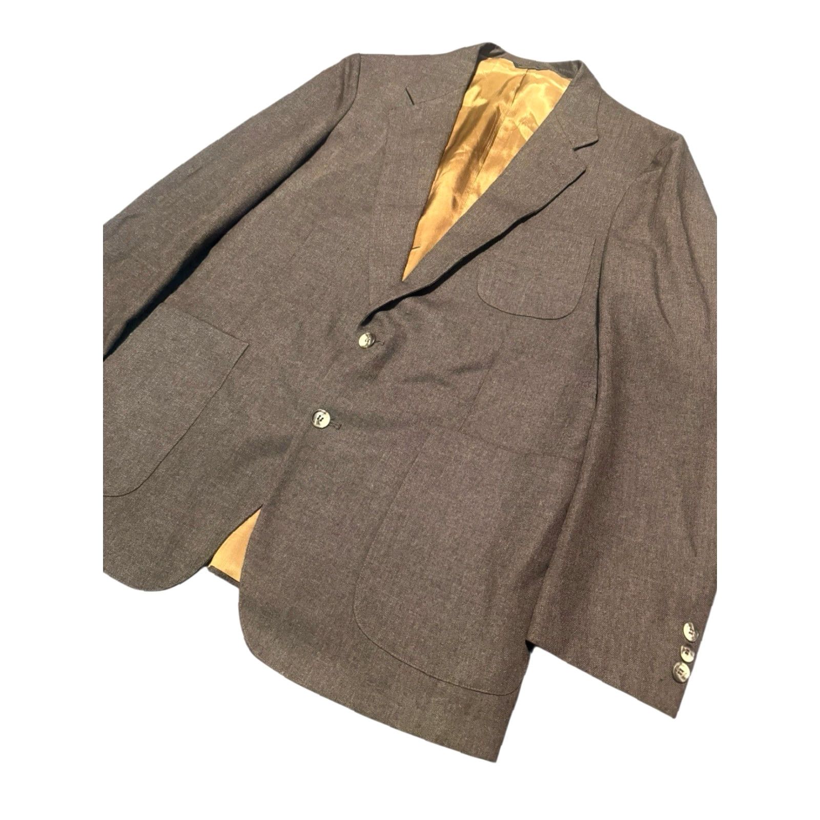 Levi's VINTAGE Levi's Blazer Mens 44R Brown Two-Button Sport Coat Jacket Preppy Size 44R - 5 Thumbnail