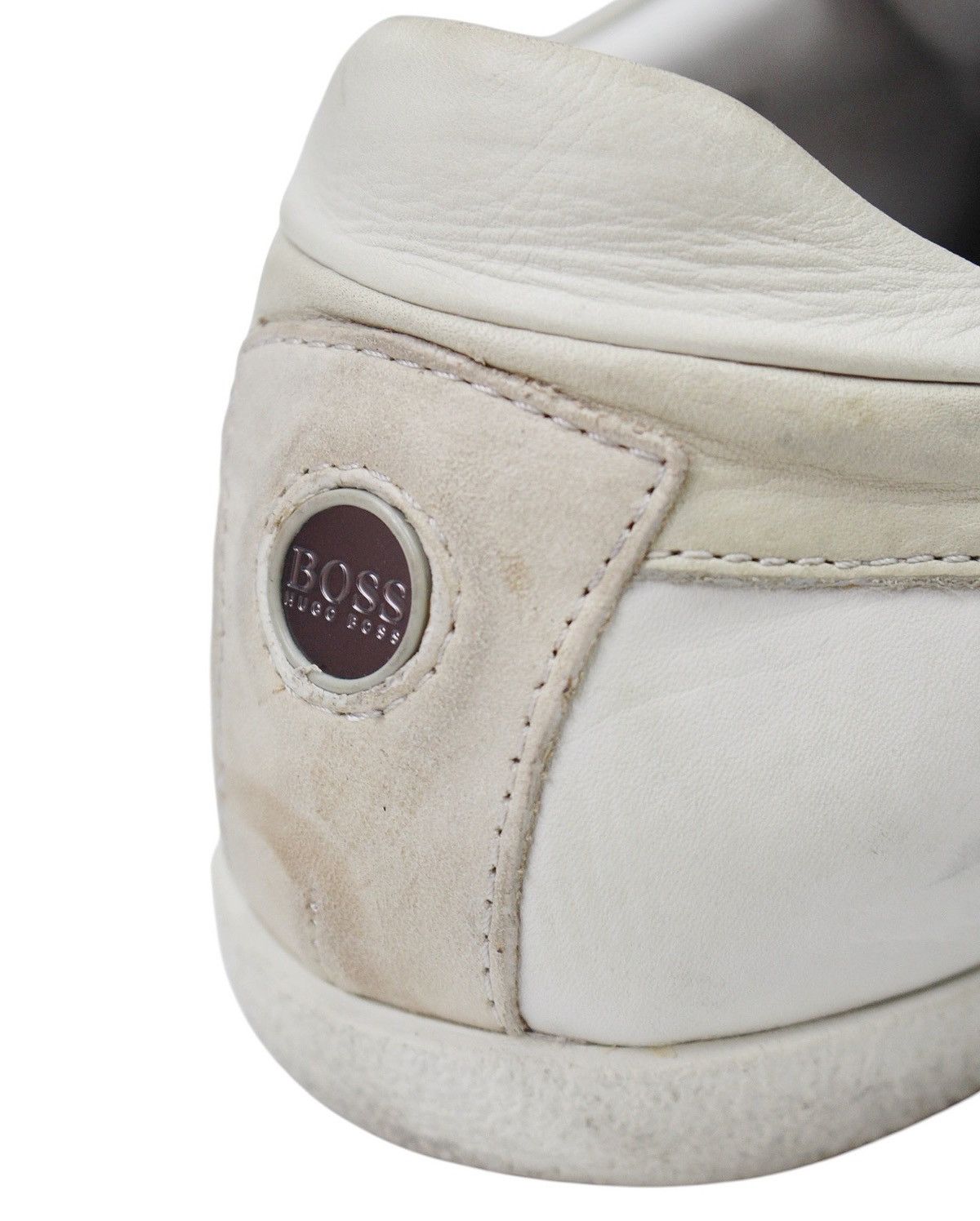 Hugo Boss × Vintage 2010S HUGO BOSS WHITE LEATHER LOW-TOP SNEAKERS Size US 7 / EU 40 - 5 Thumbnail